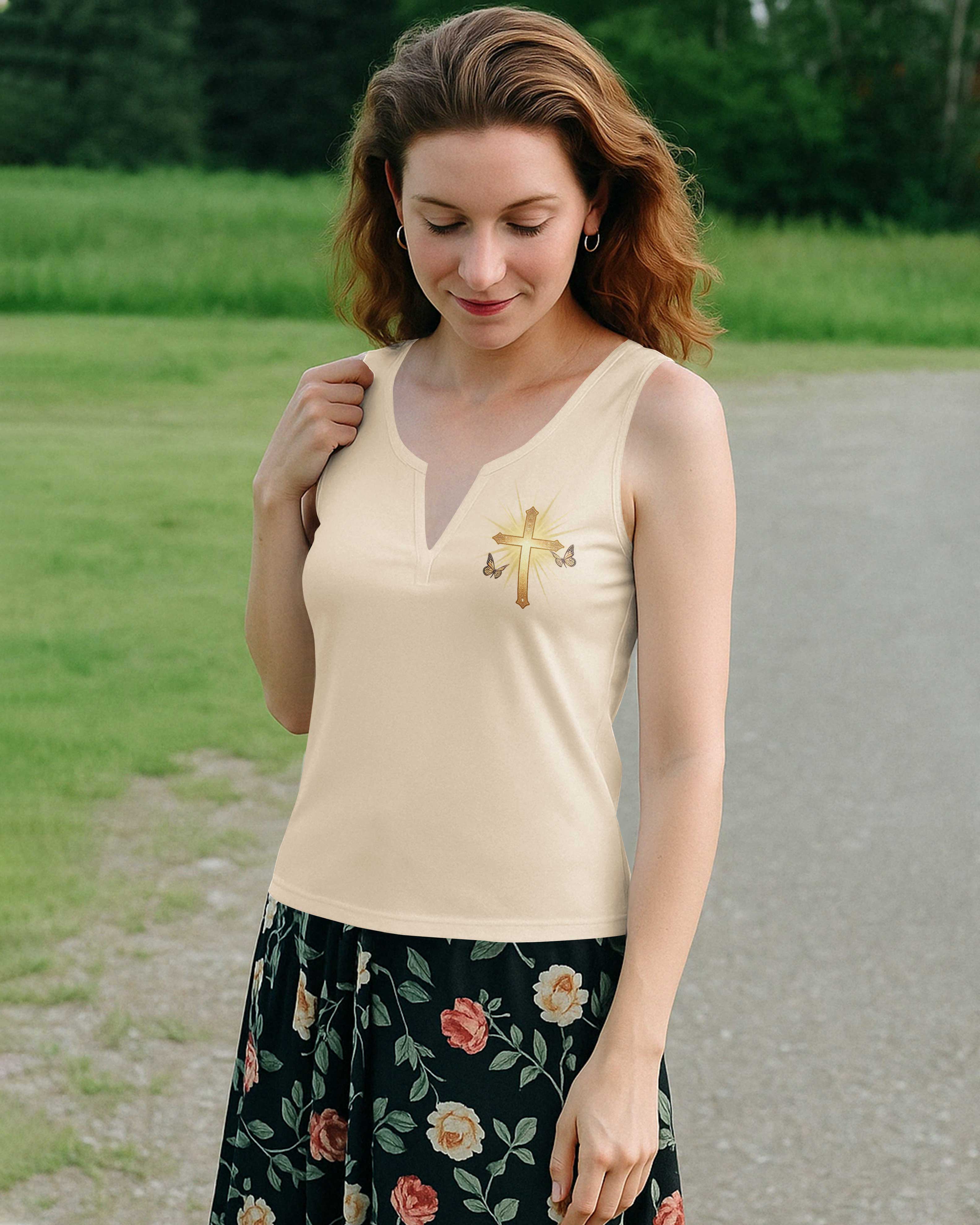 Jesus Is The Only Reason V-neck Tank Top