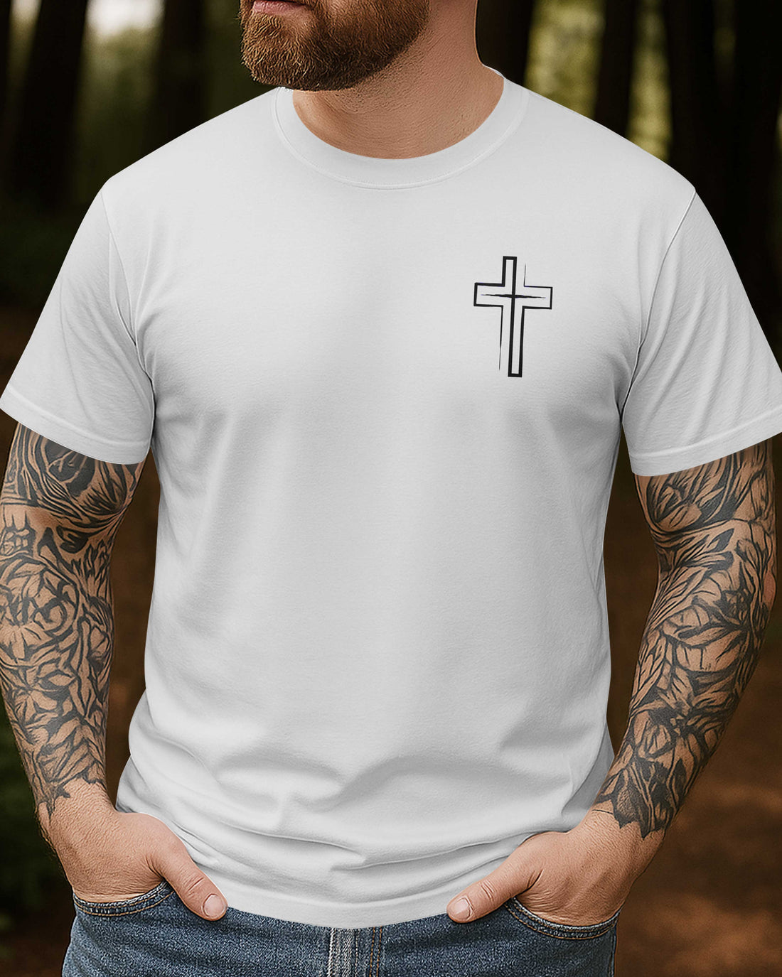 I Only Kneel For One Man He Died On The Cross All Over Print T-Shirt