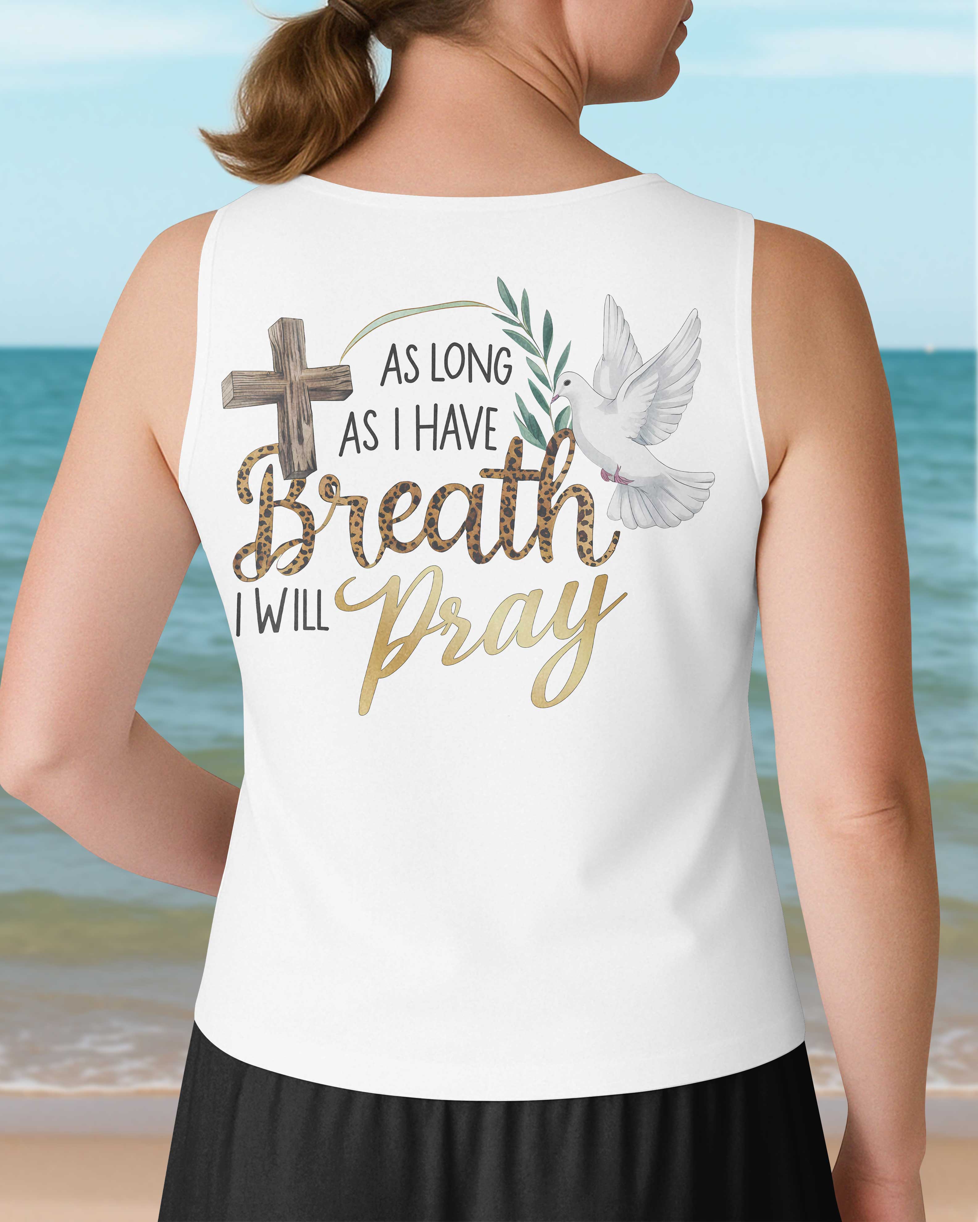 As Long As I Have Breath I Will Pray V-neck Tank Top