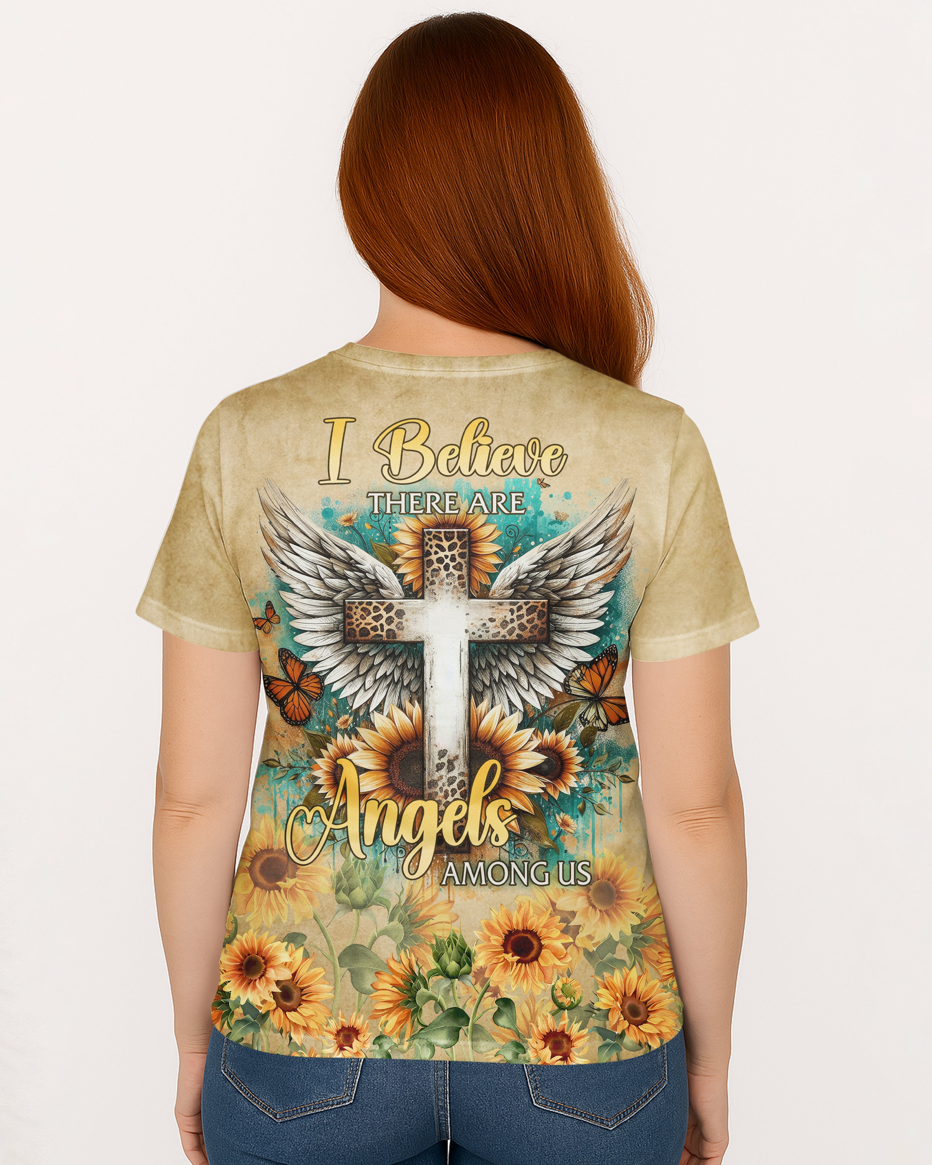 I Believe There Are Angels Among Us All Over Print T-shirt