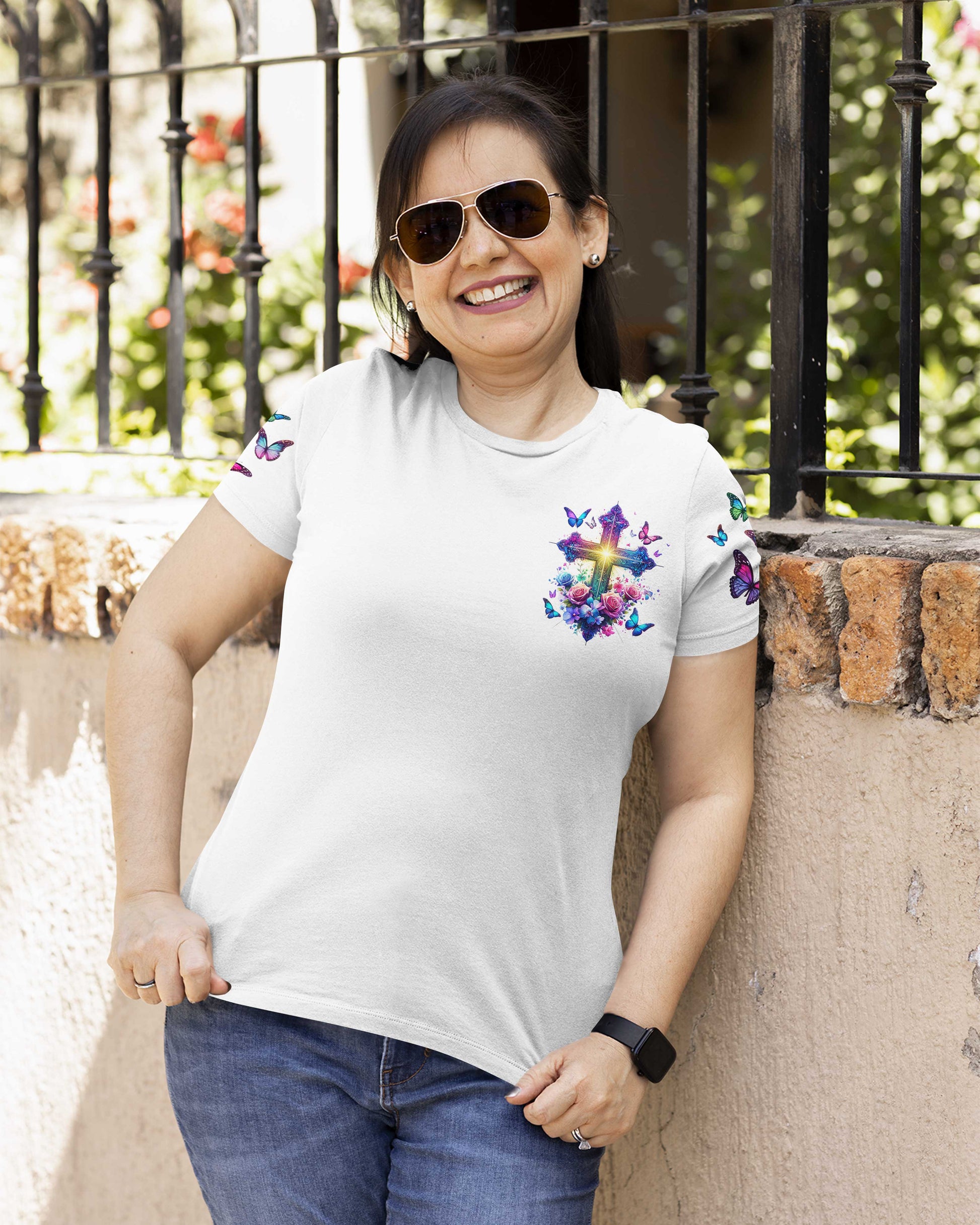 When Butterflies Appear All Over Print T-shirt