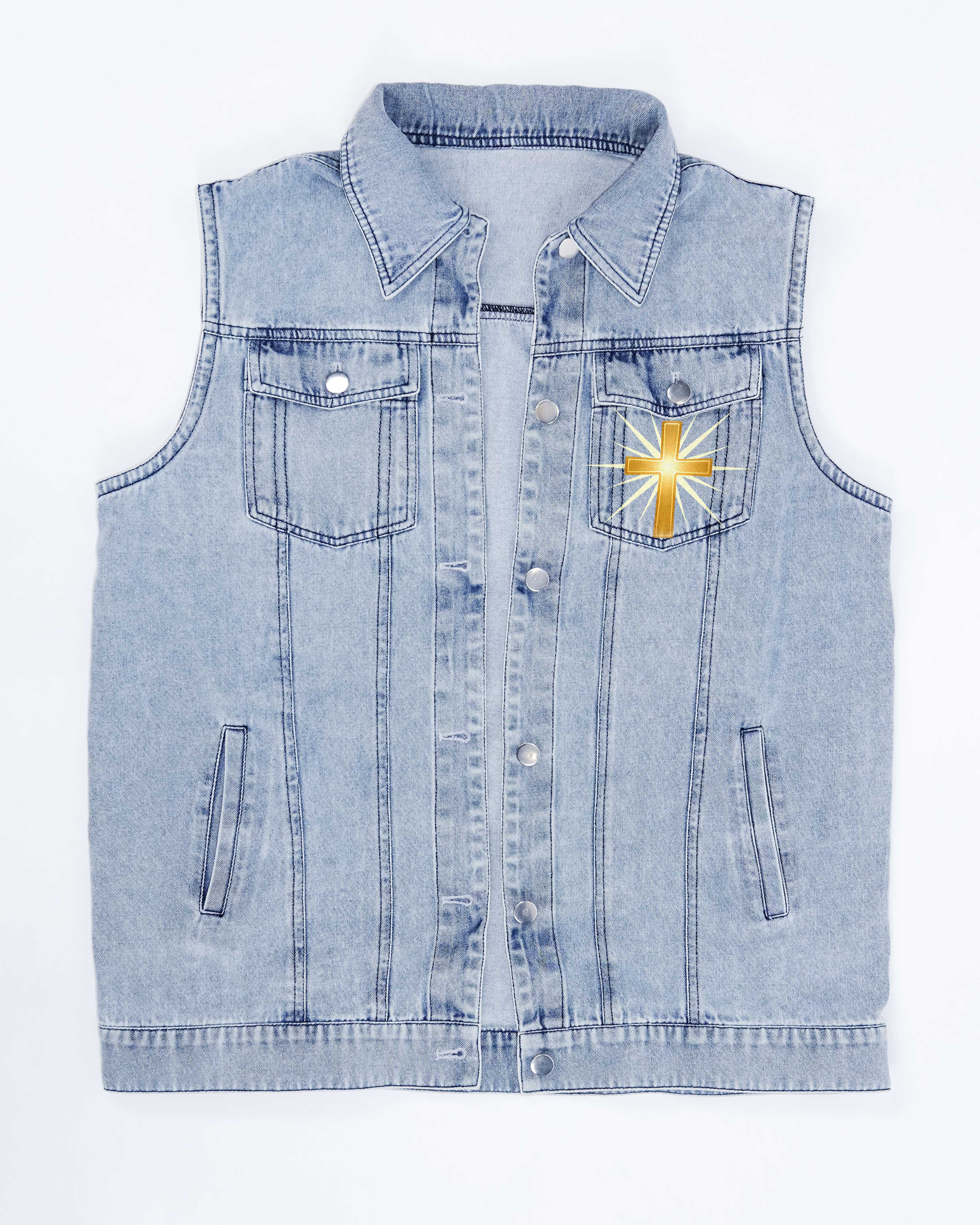 Be Still Before The Lord Sleeveless Denim Jacket