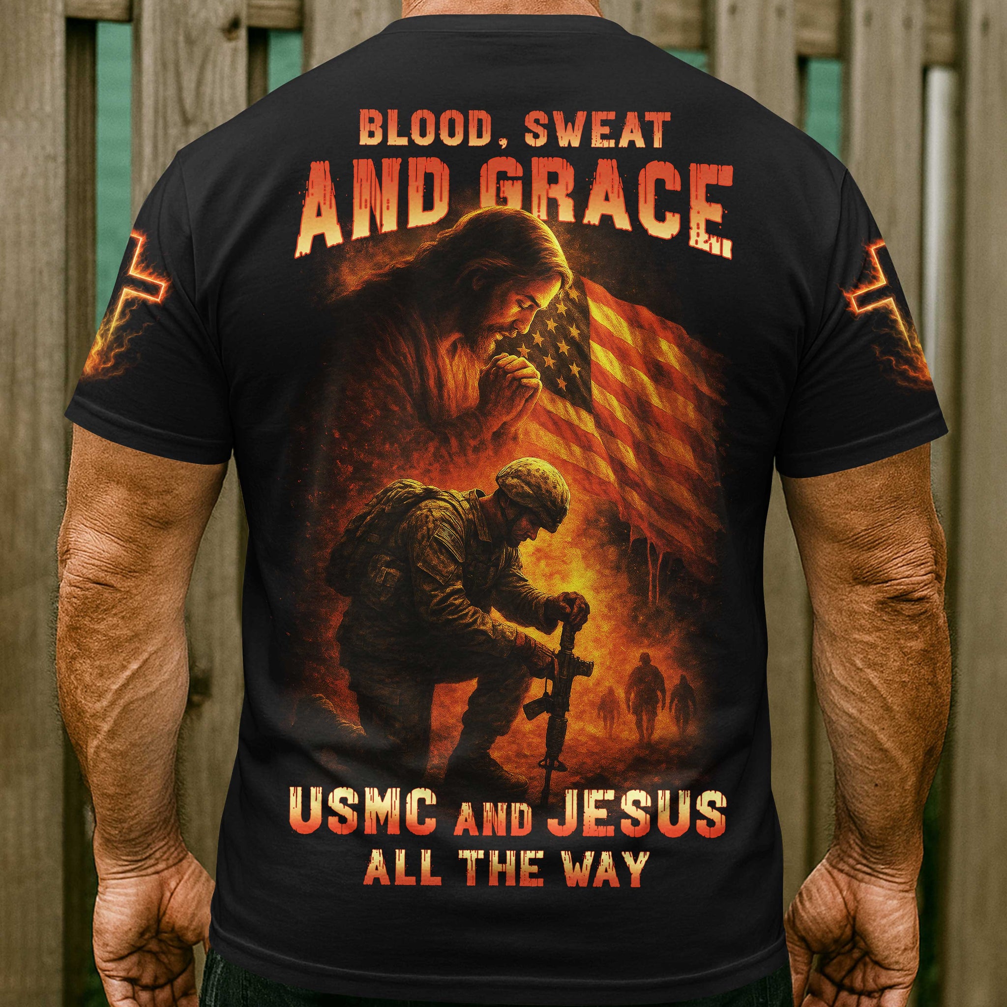 Blood, Sweat and Grace All Over Print T-Shirt