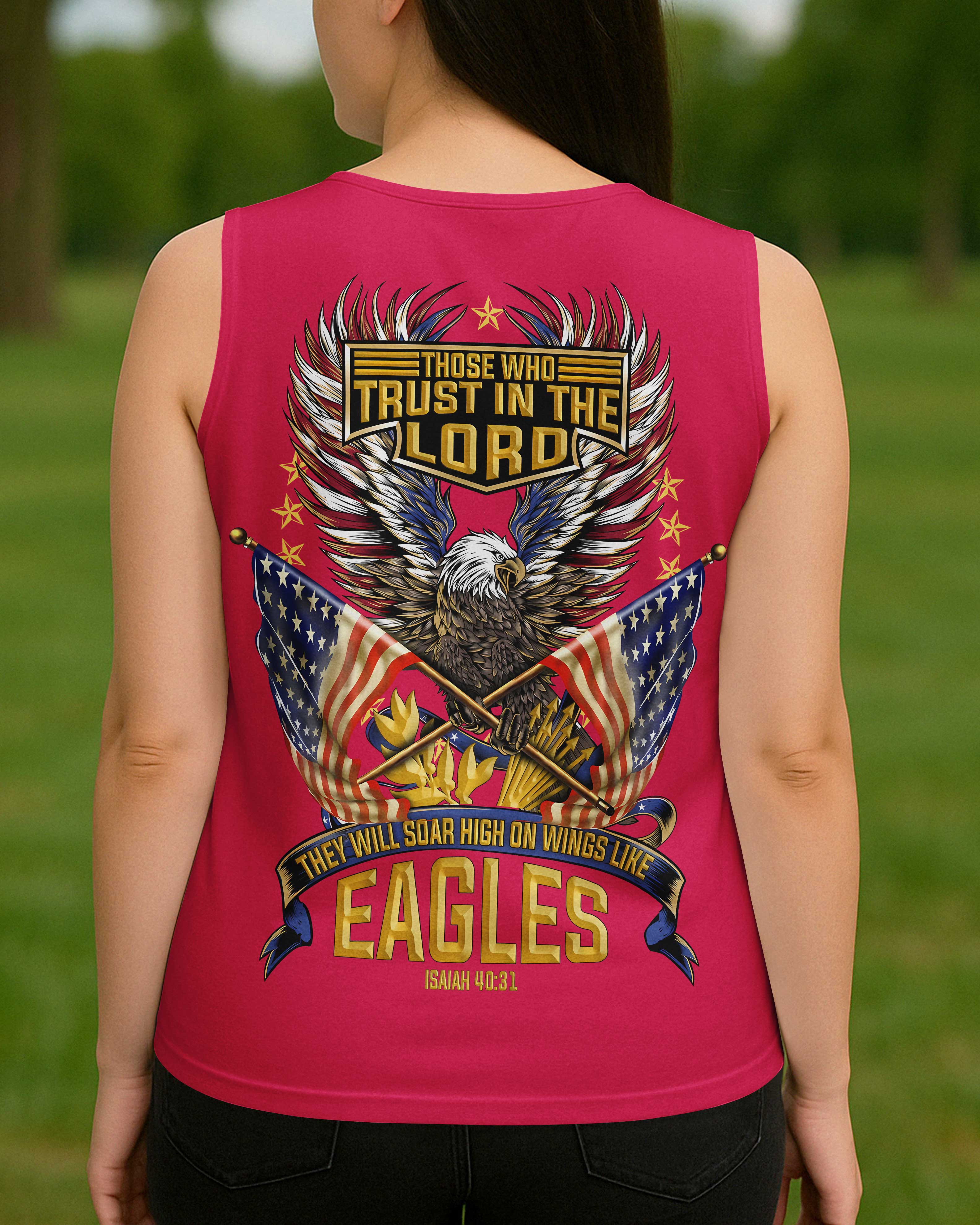 Those Who Trust In The Lord They Will Soar High On Wings Like Eagles V-neck Tank Top