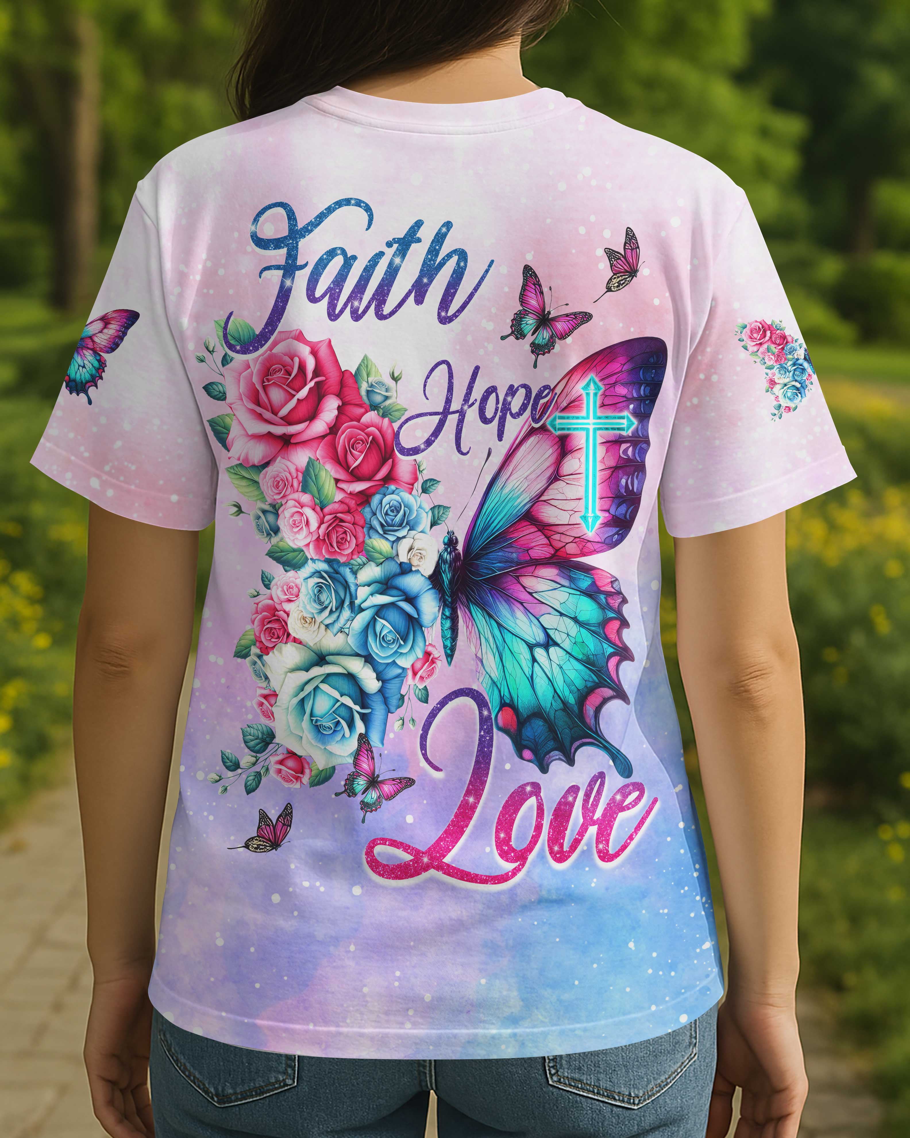 Faith Hope Love All Over Print T-shirt