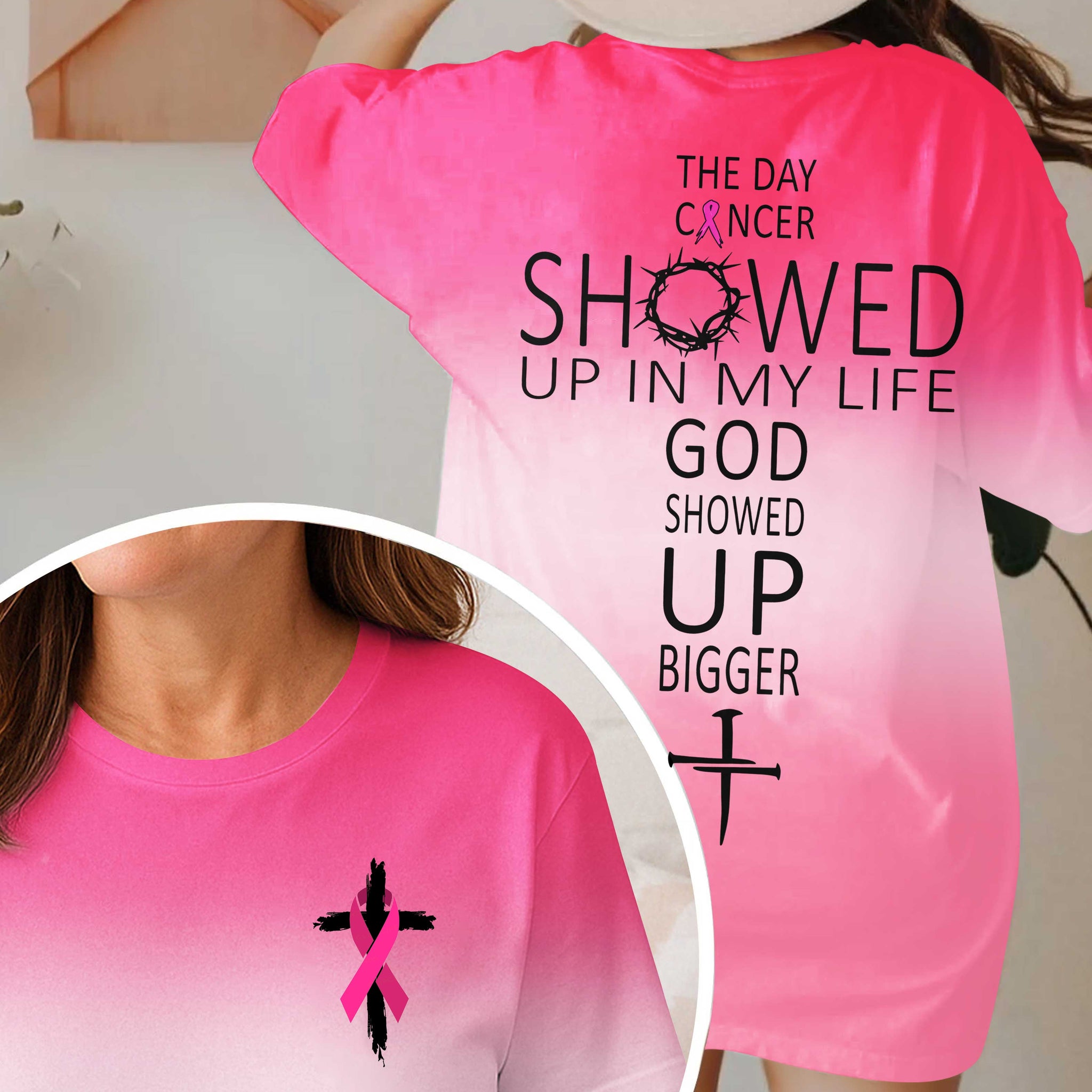 The Day Cancer Showed Up In My Life All Over Print T-Shirt