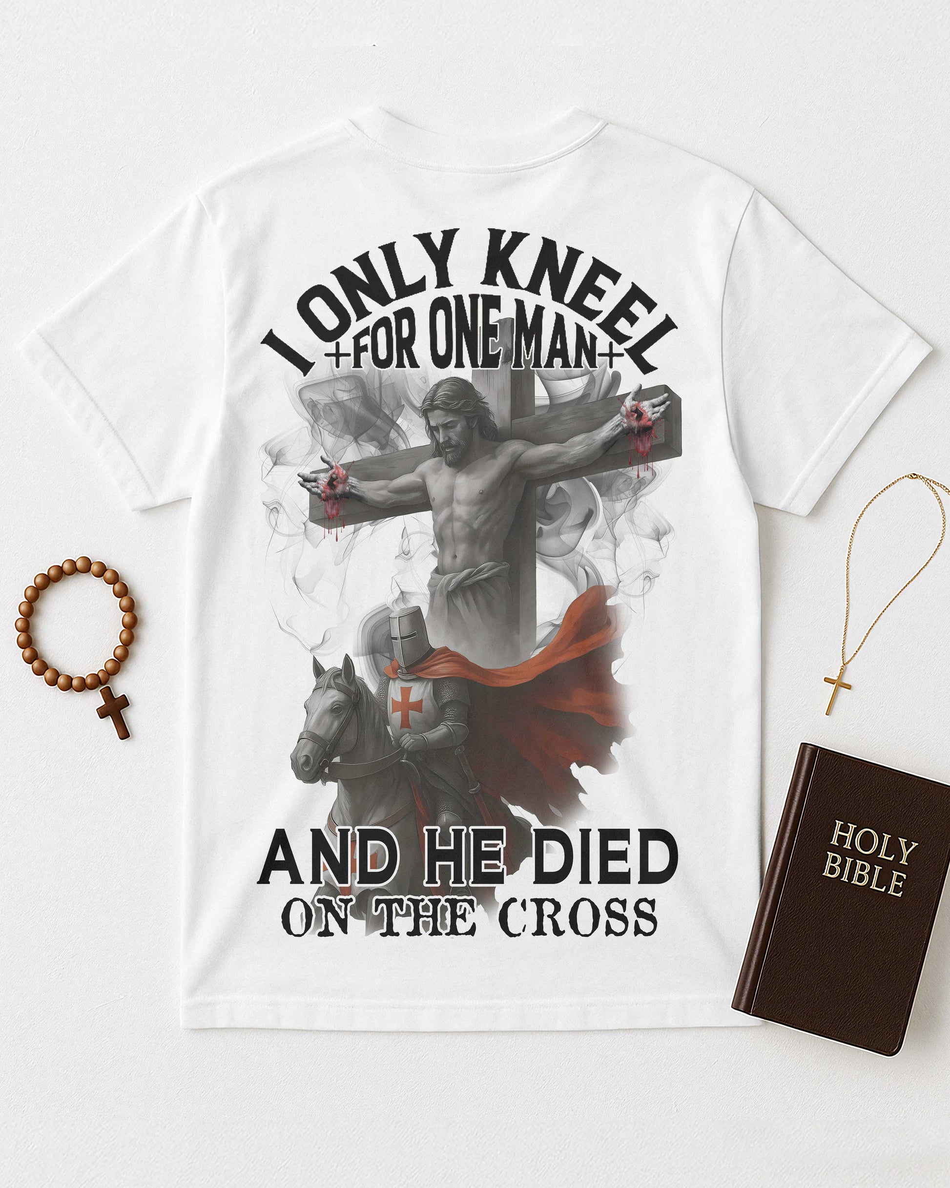 I Only Kneel For One Man He Died On The Cross All Over Print T-Shirt
