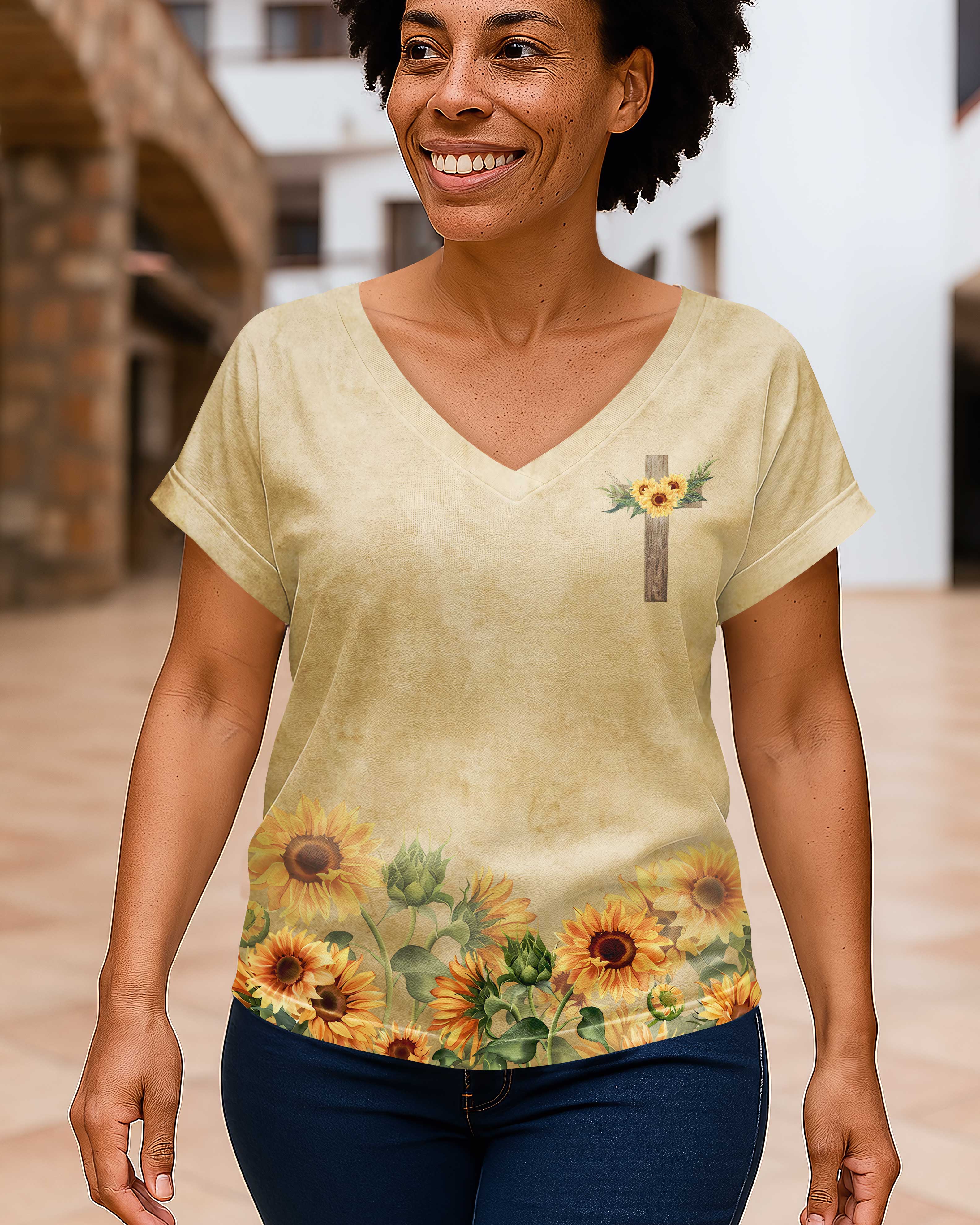 I Believe There Are Angels Among Us All Over Print V-neck Dolman Sleeves Shirt