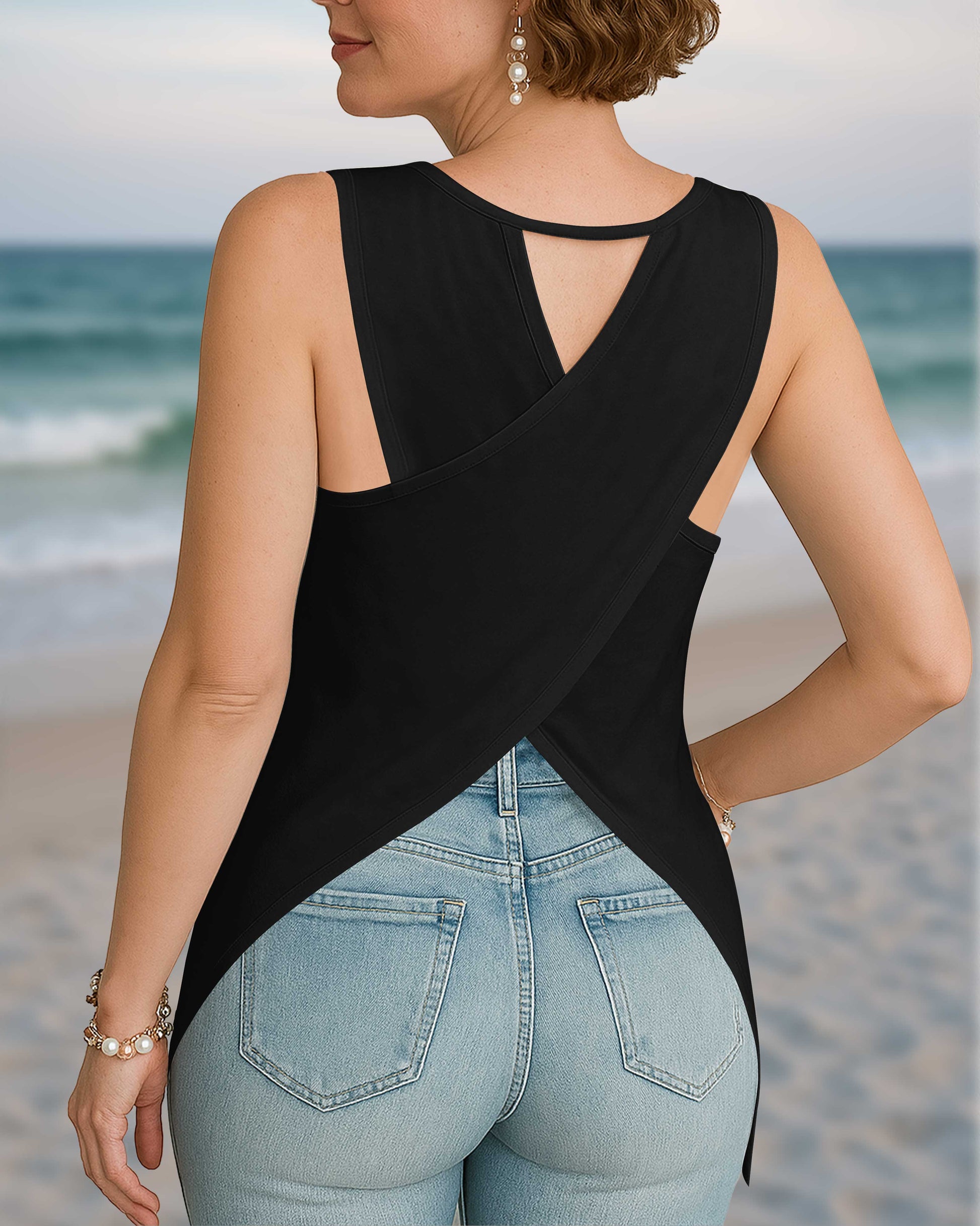 "Normal" Isn't Coming Back Cut Out Wrap Back Tank Top