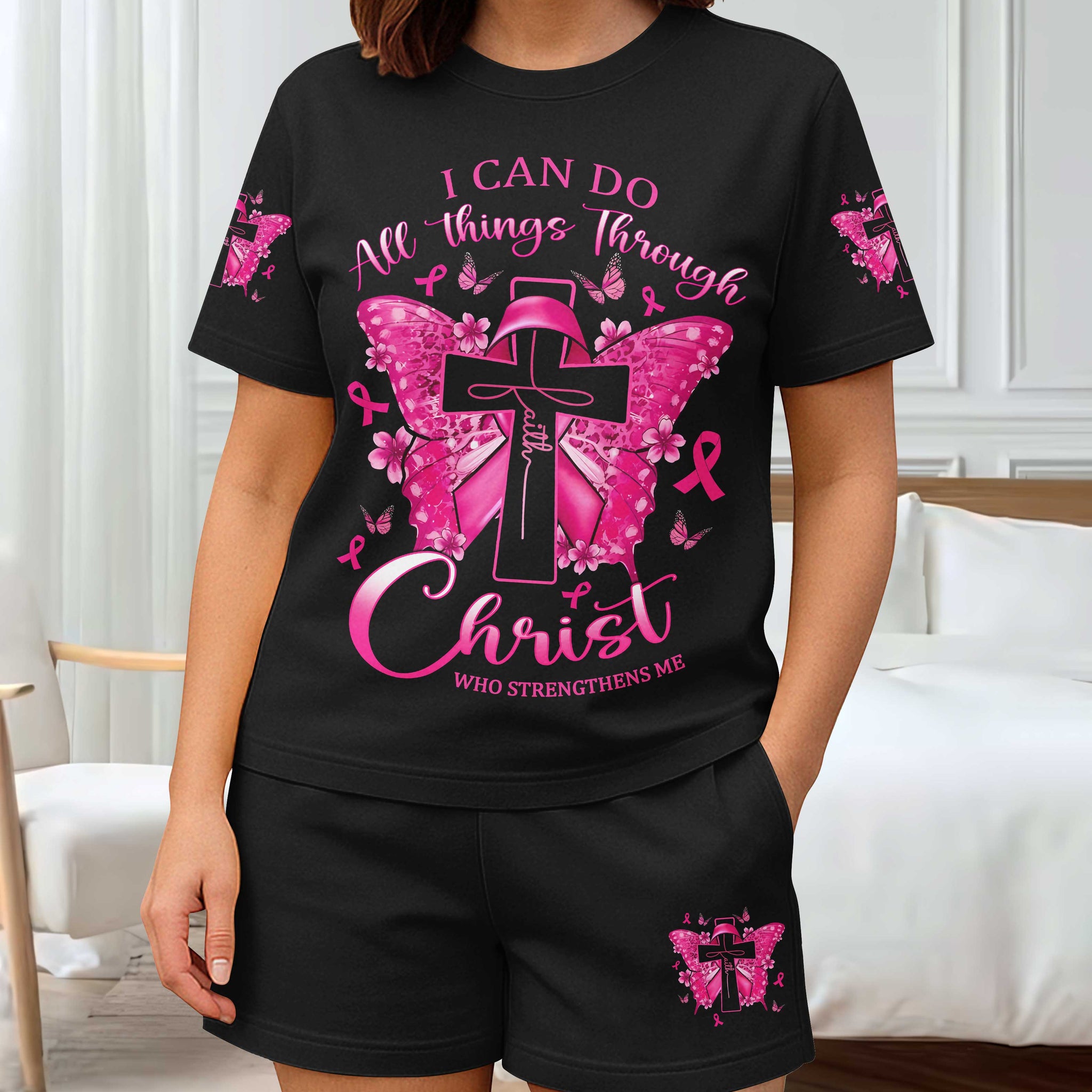 Christ Who Strengthens Me All Over Print Summer Set