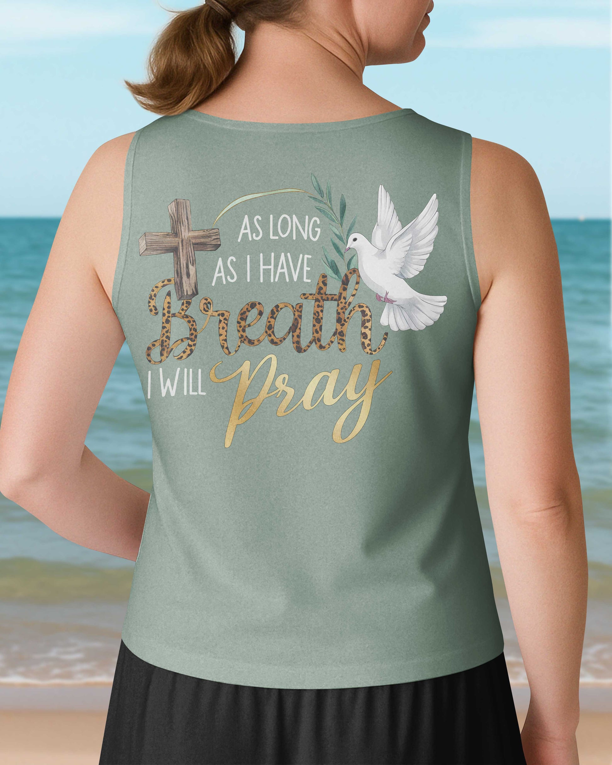 As Long As I Have Breath I Will Pray V-neck Tank Top