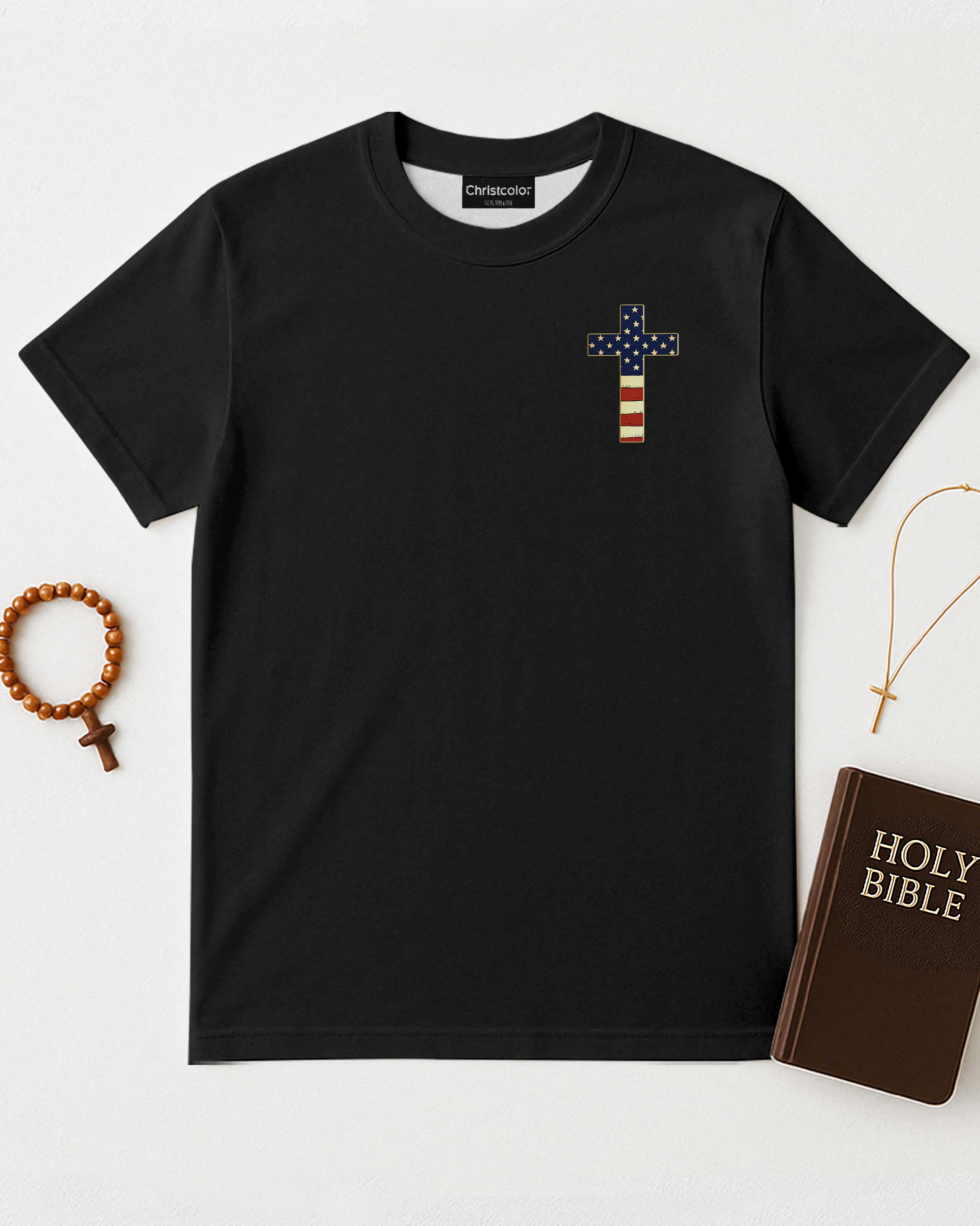 Stand For The Flag, Kneel For The Cross All Over Print T-Shirt