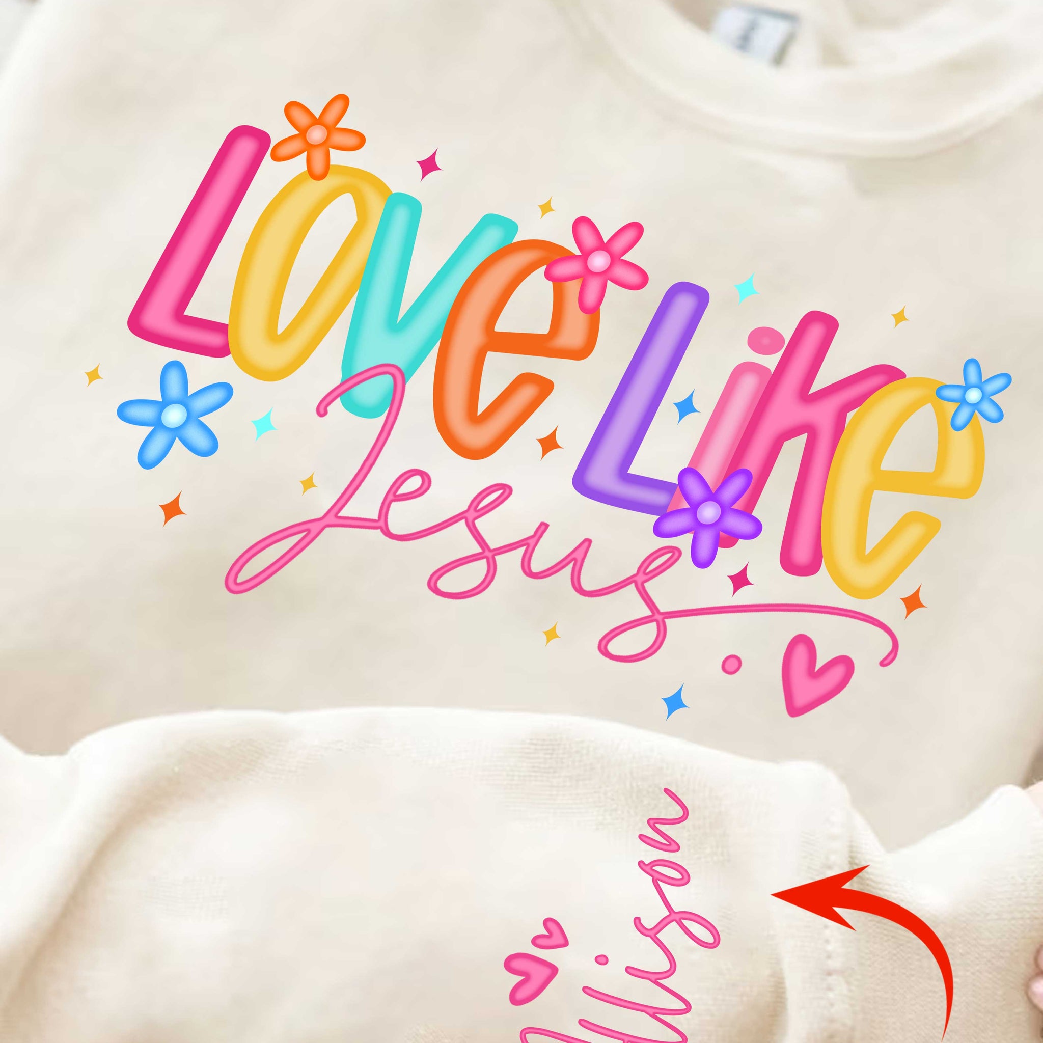Love Like Jesus Sweater For Her, Faith Sweater, Bible Verse, Christian Gift