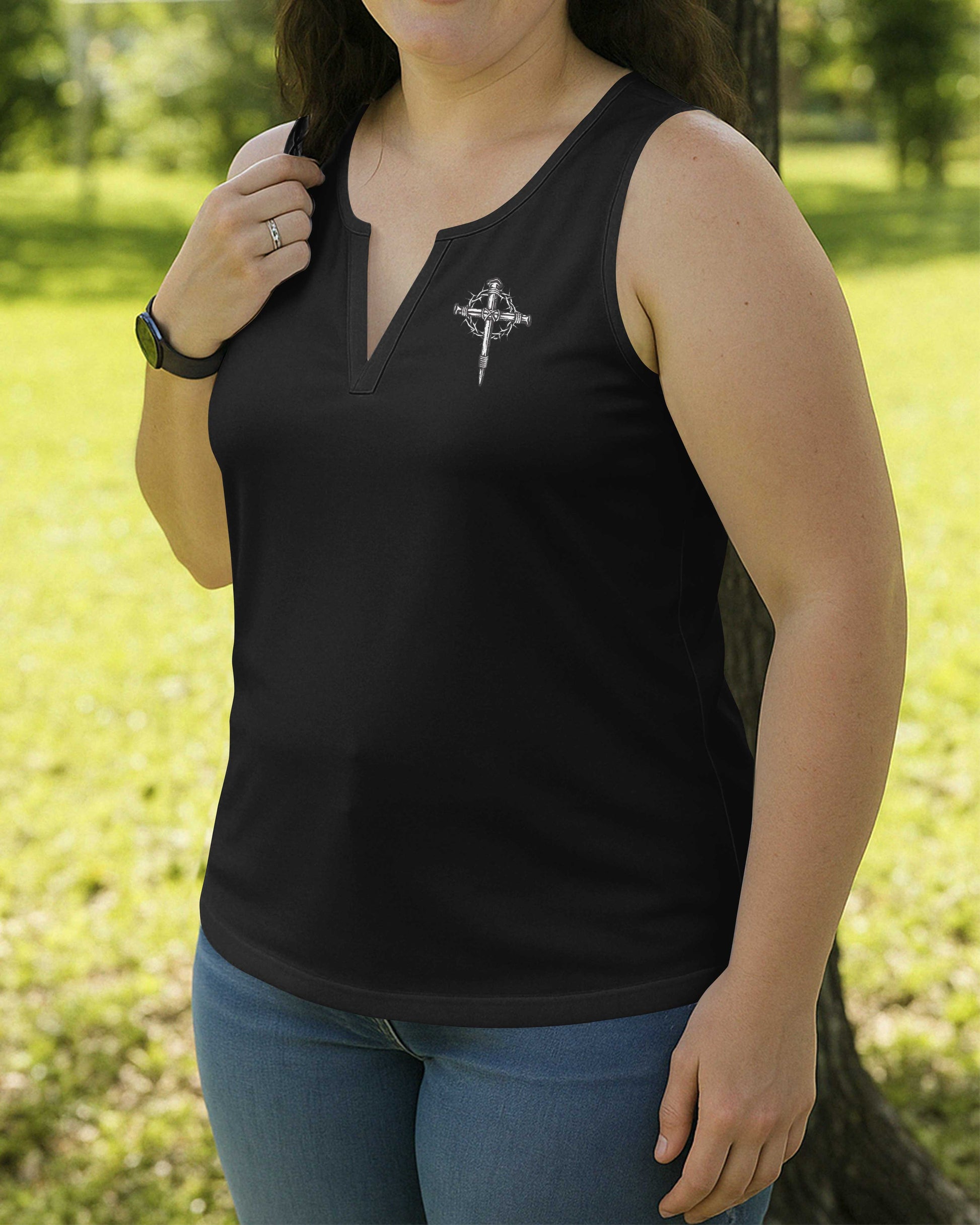 One Nation Under God V-neck Tank Top