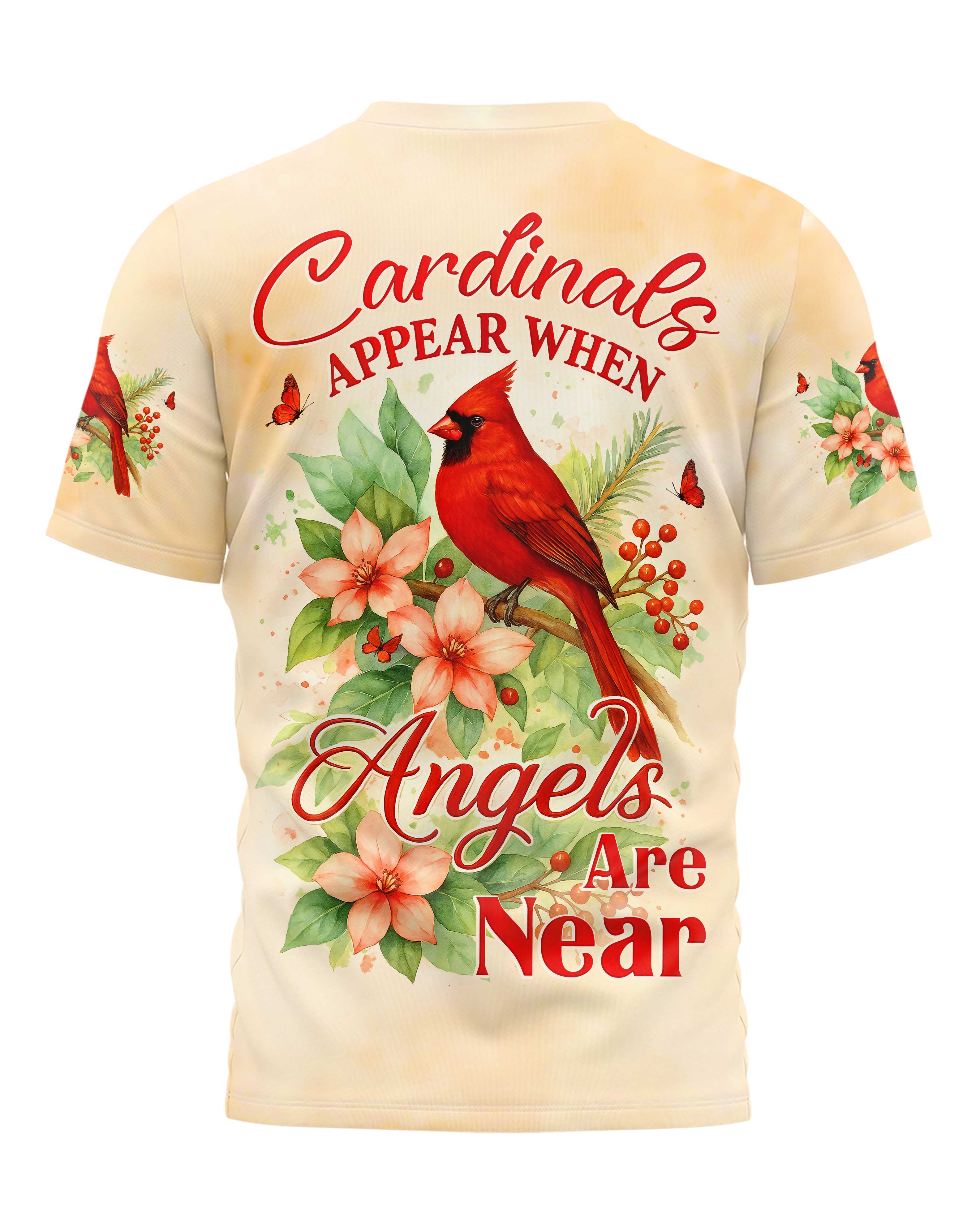 Cardinals Appear When Angels Are Near All Over Print T-shirt
