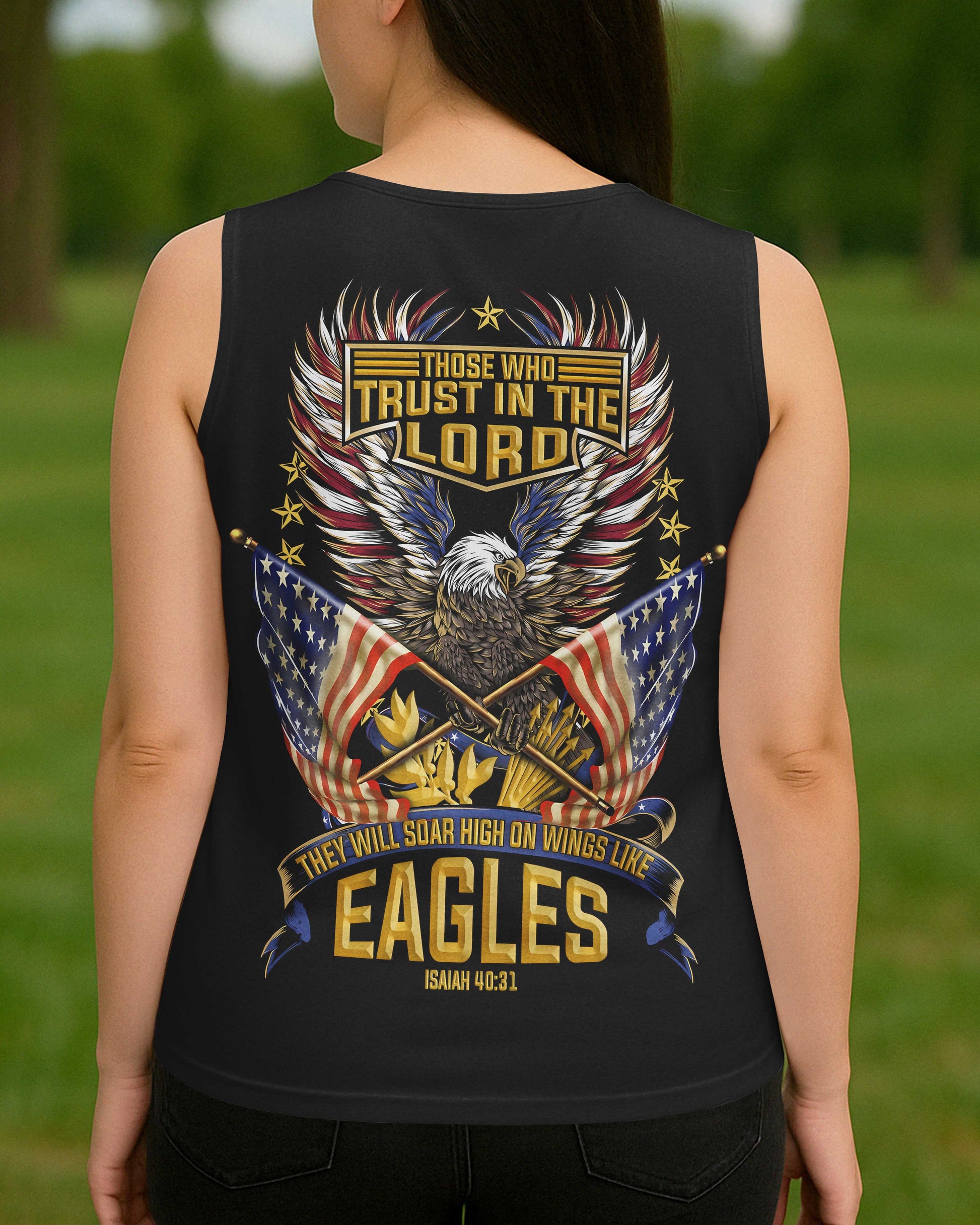 Those Who Trust In The Lord They Will Soar High On Wings Like Eagles V-neck Tank Top