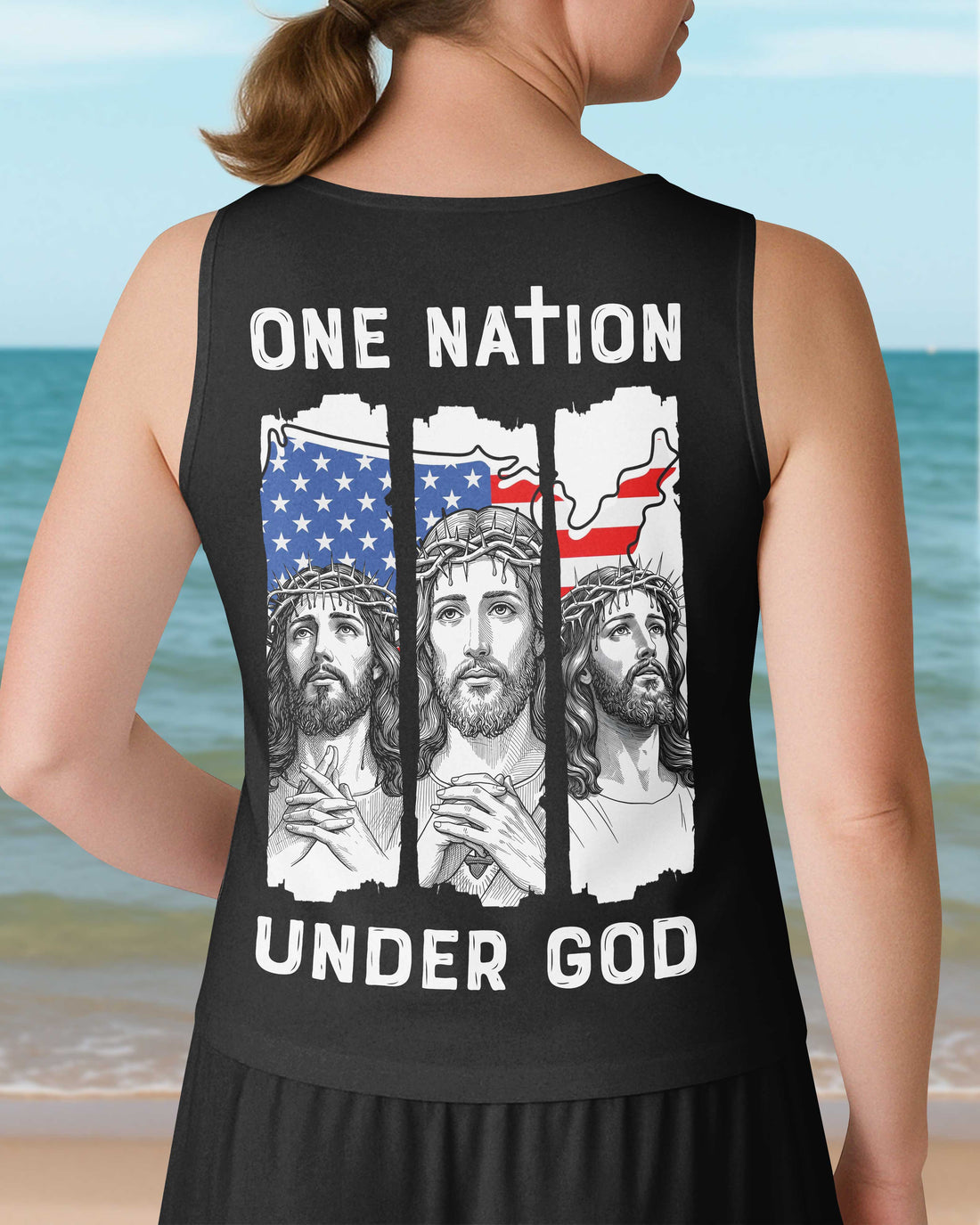 One Nation Under God V-neck Tank Top