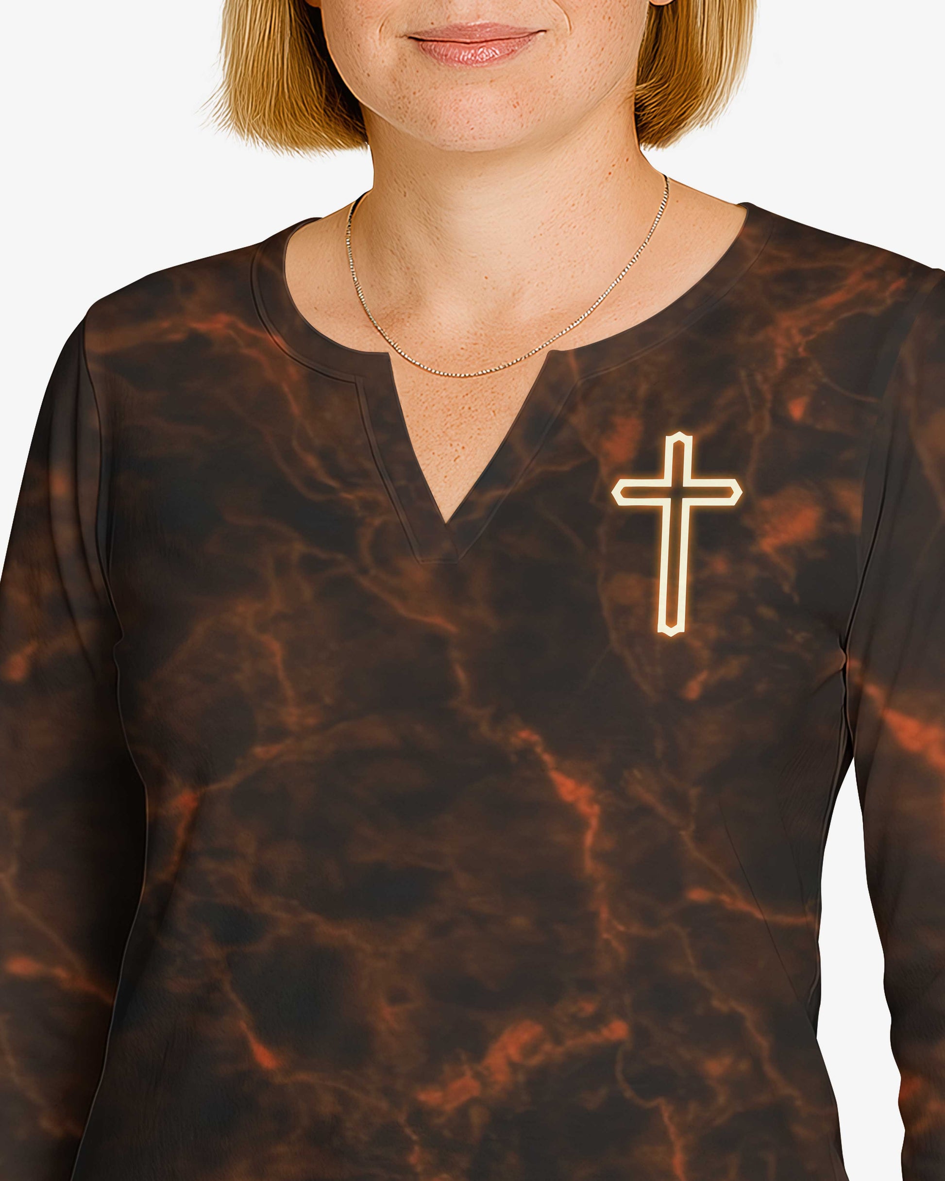 There's Room At The Cross For You All Over Print V-neck Long Sleeves Shirt
