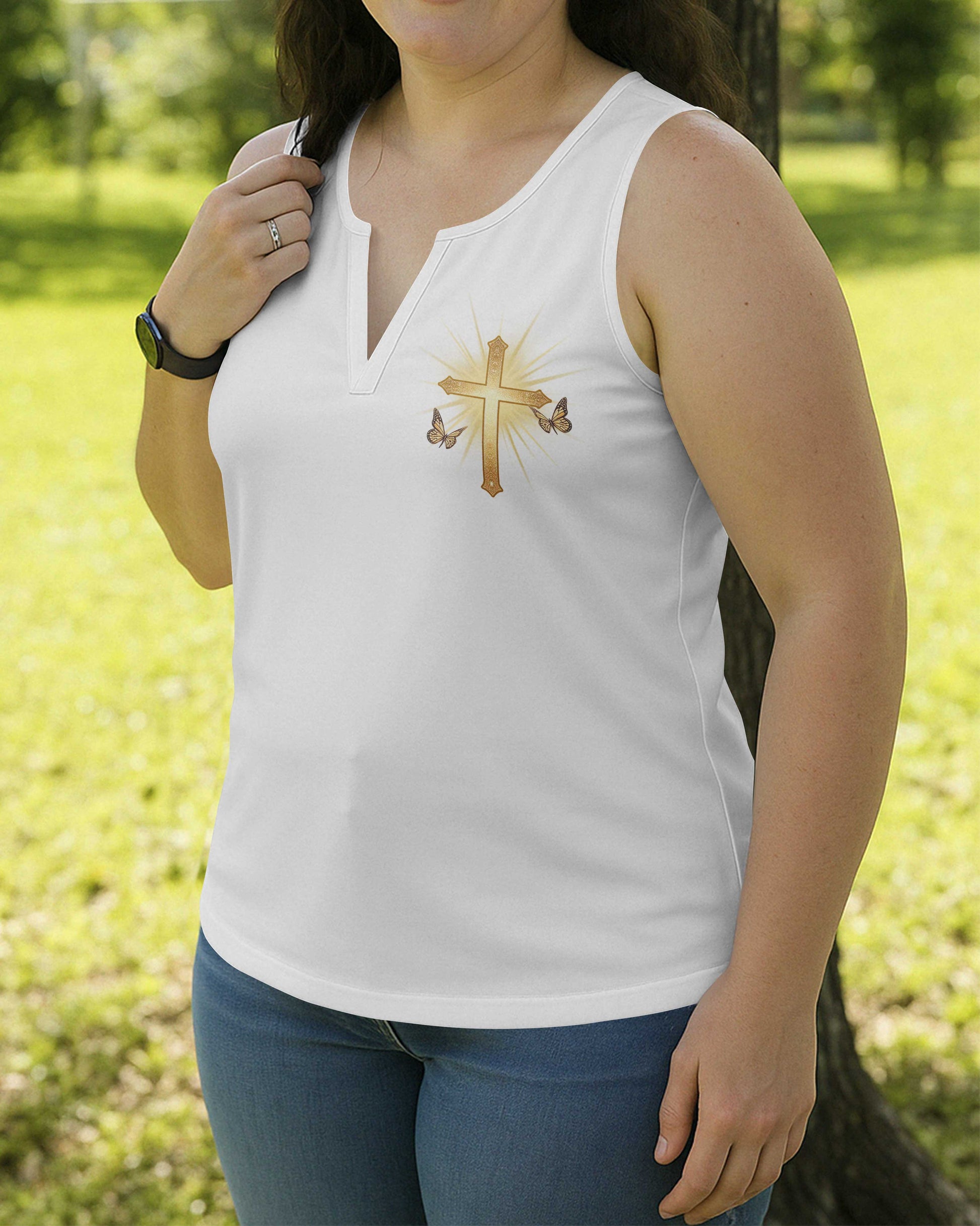 Jesus Is The Only Reason V-neck Tank Top