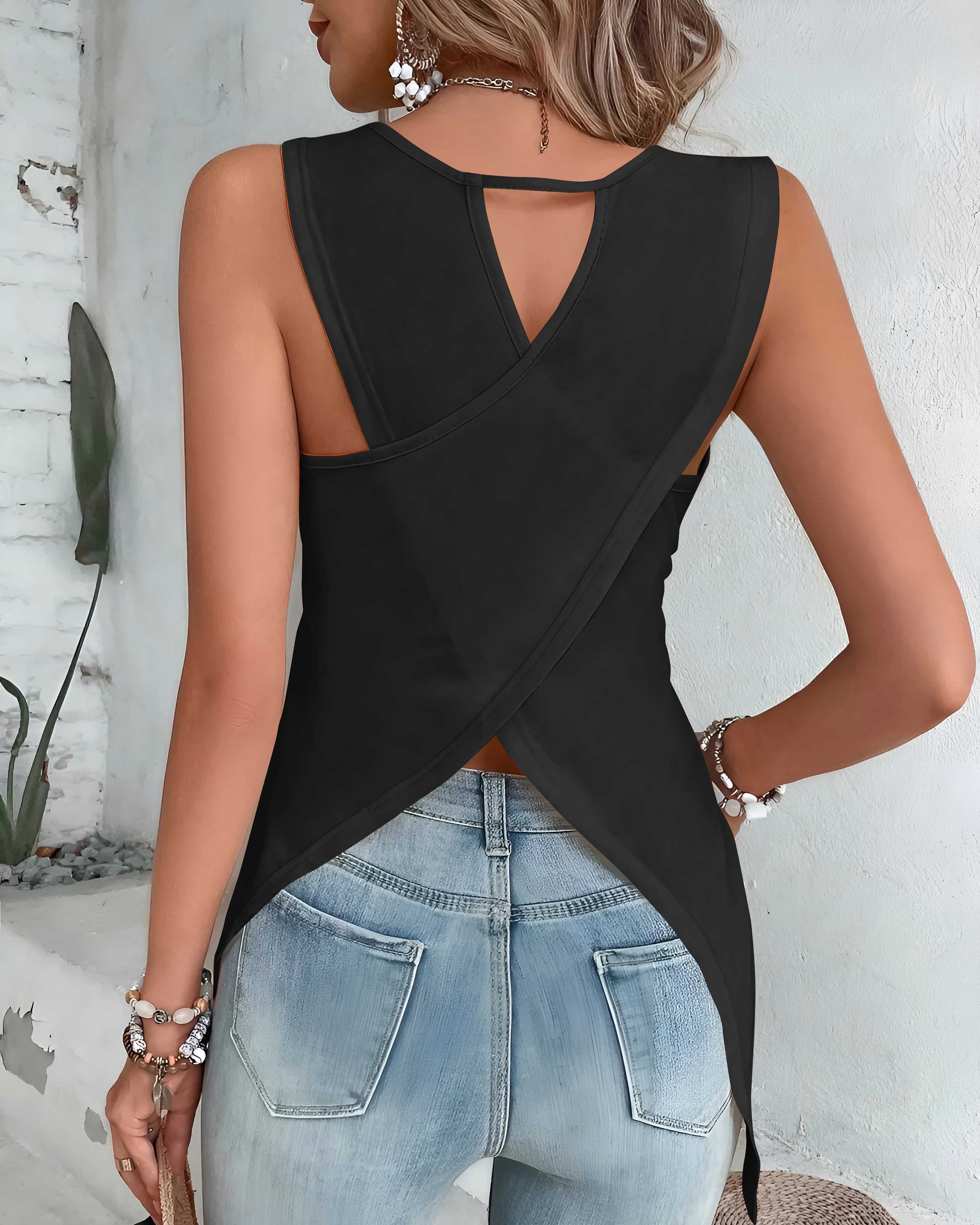 "Normal" Isn't Coming Back Cut Out Wrap Back Tank Top
