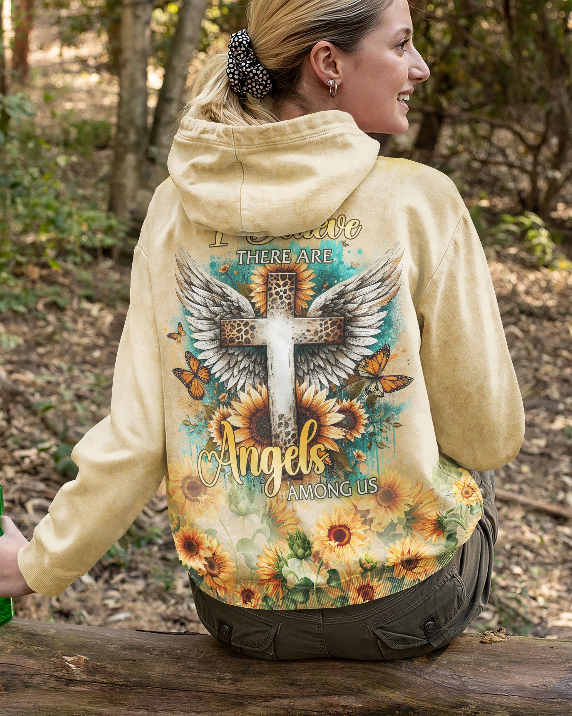 I Believe There Are Angels Among Us All Over Print Hoodie
