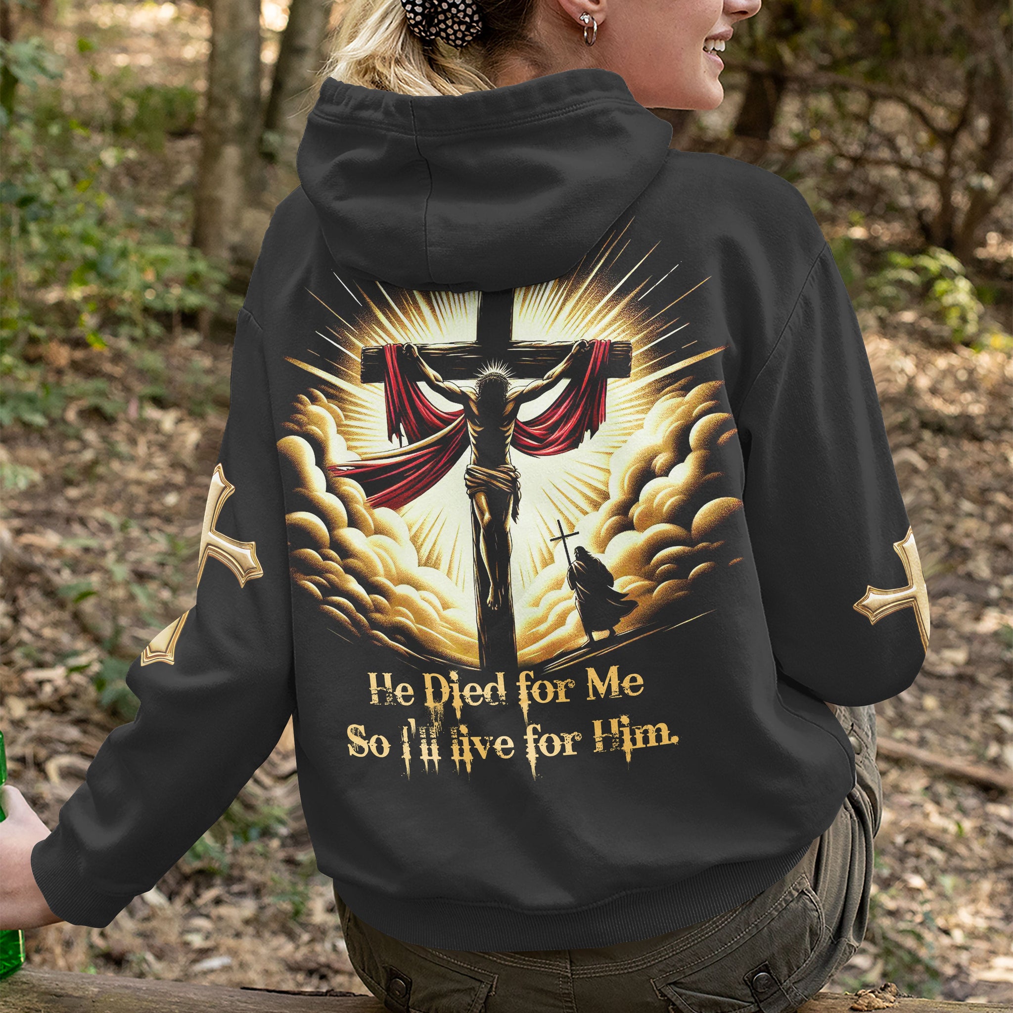 He Died For Me So I'll Live For Him All Over Print Hoodie
