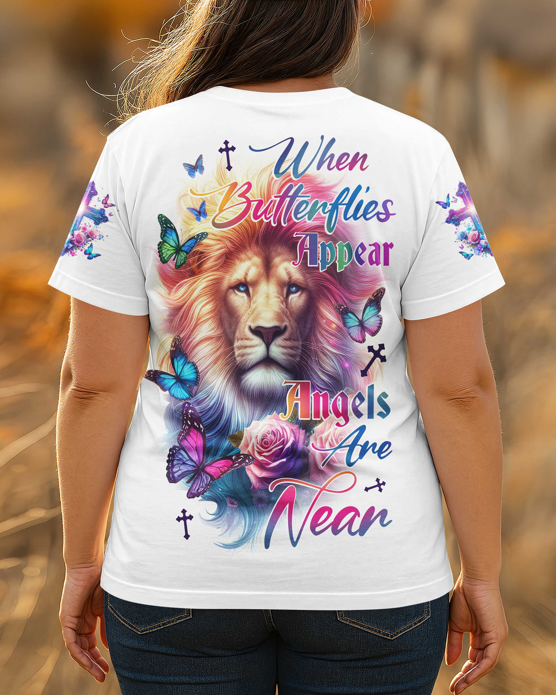 When Butterflies Appear All Over Print T-shirt