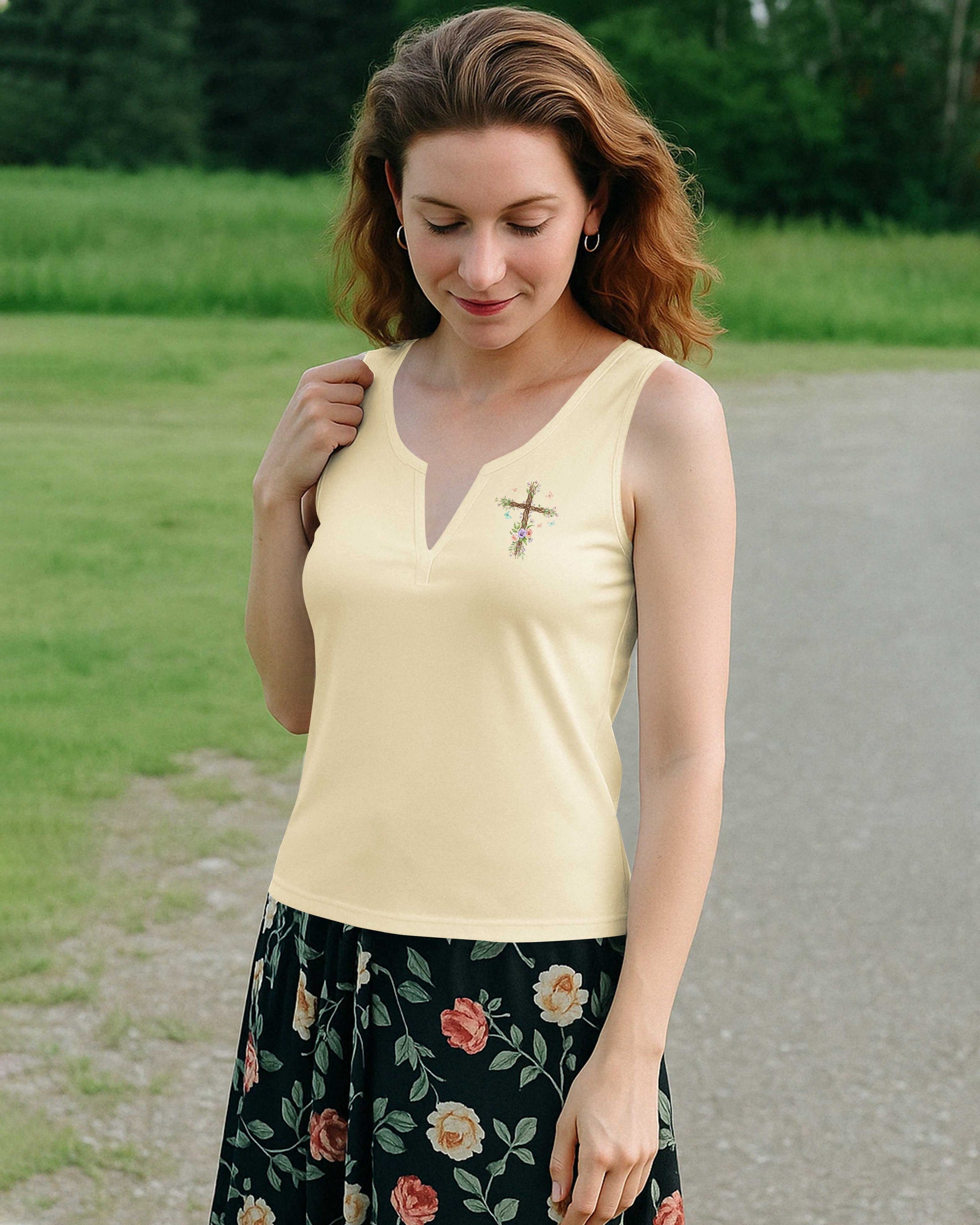 Be Still Before The Lord V-neck Tank Top