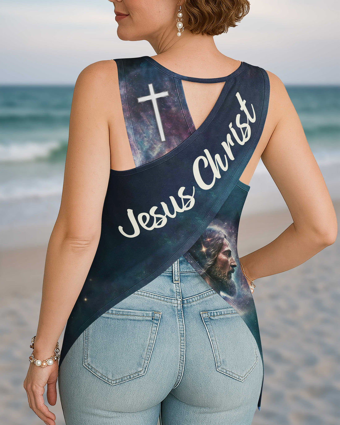 Christ In Me The Hope Of Glory All Over Print Cut Out Wrap Back Tank Top
