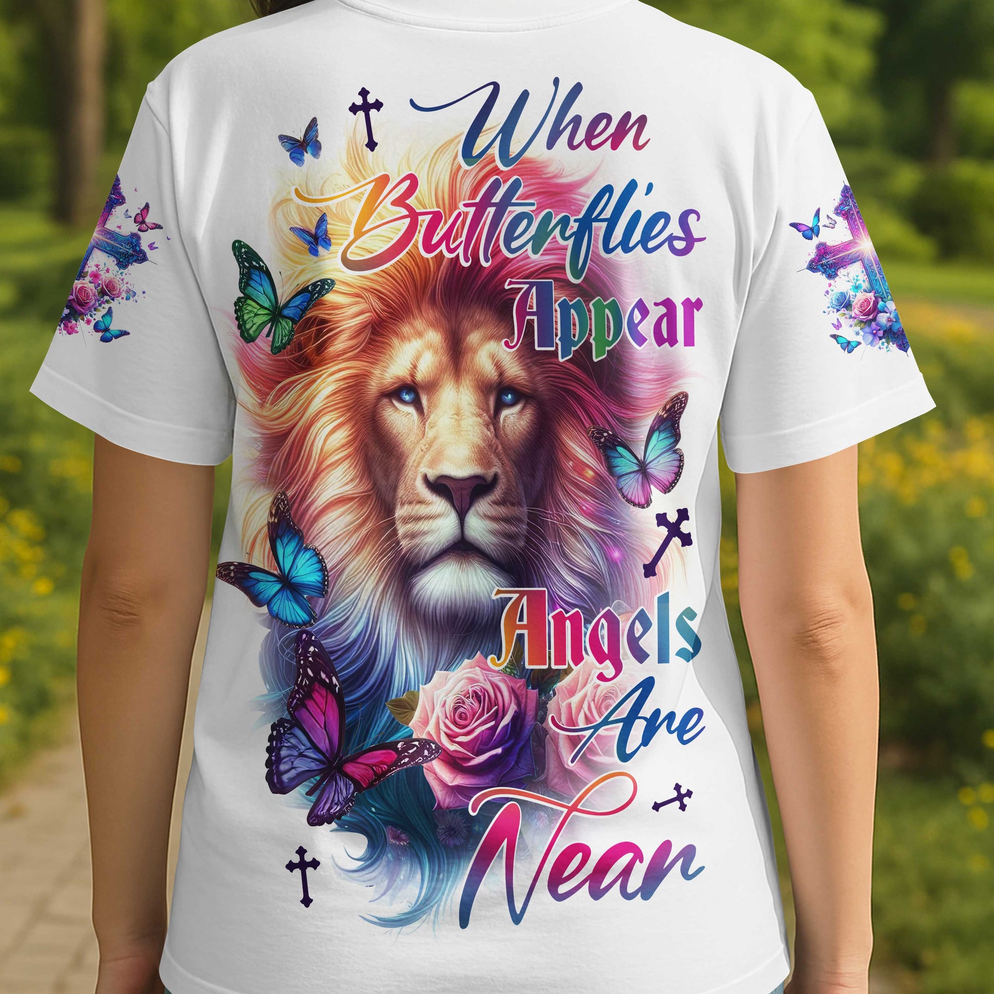 When Butterflies Appear All Over Print T-shirt