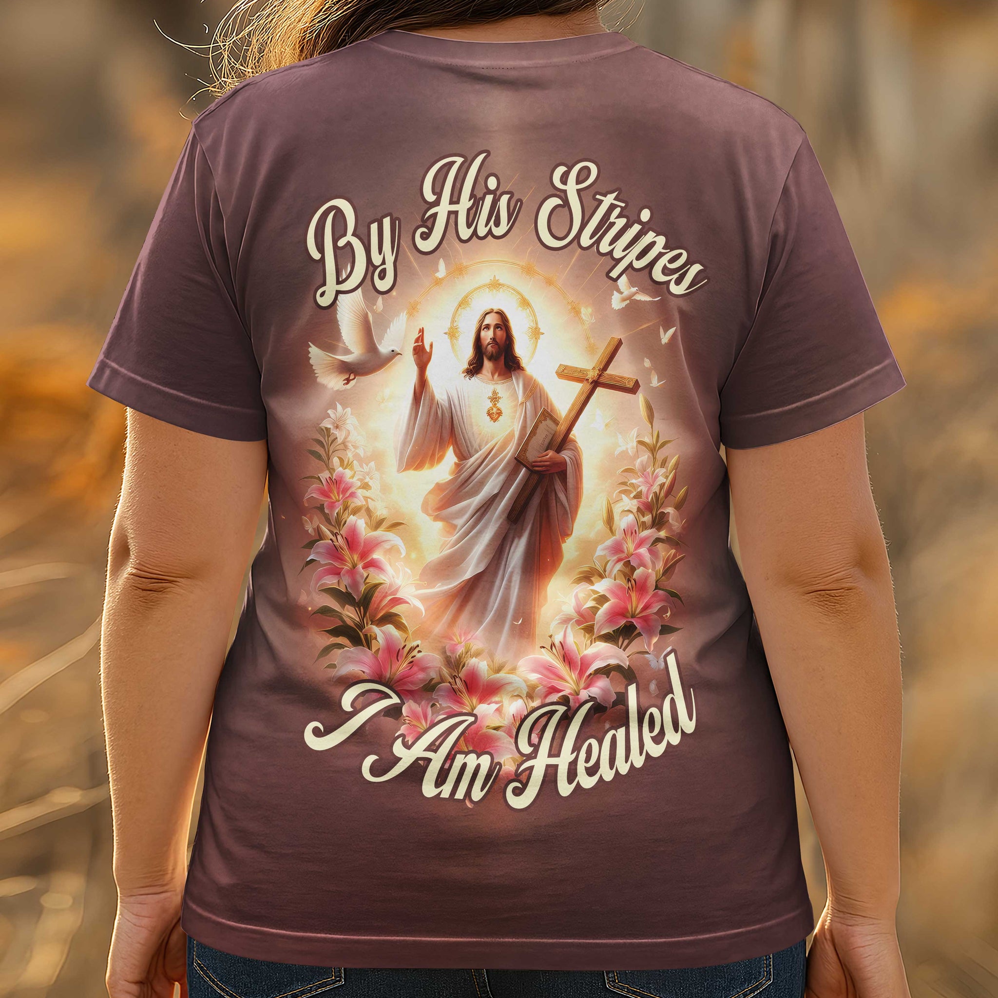 By His Stripes I Am Healed All Over Print T-Shirt