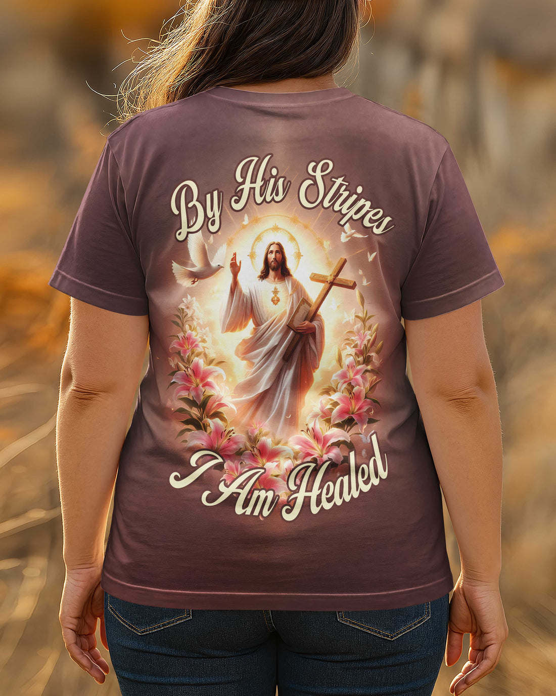 By His Stripes I Am Healed All Over Print T-Shirt