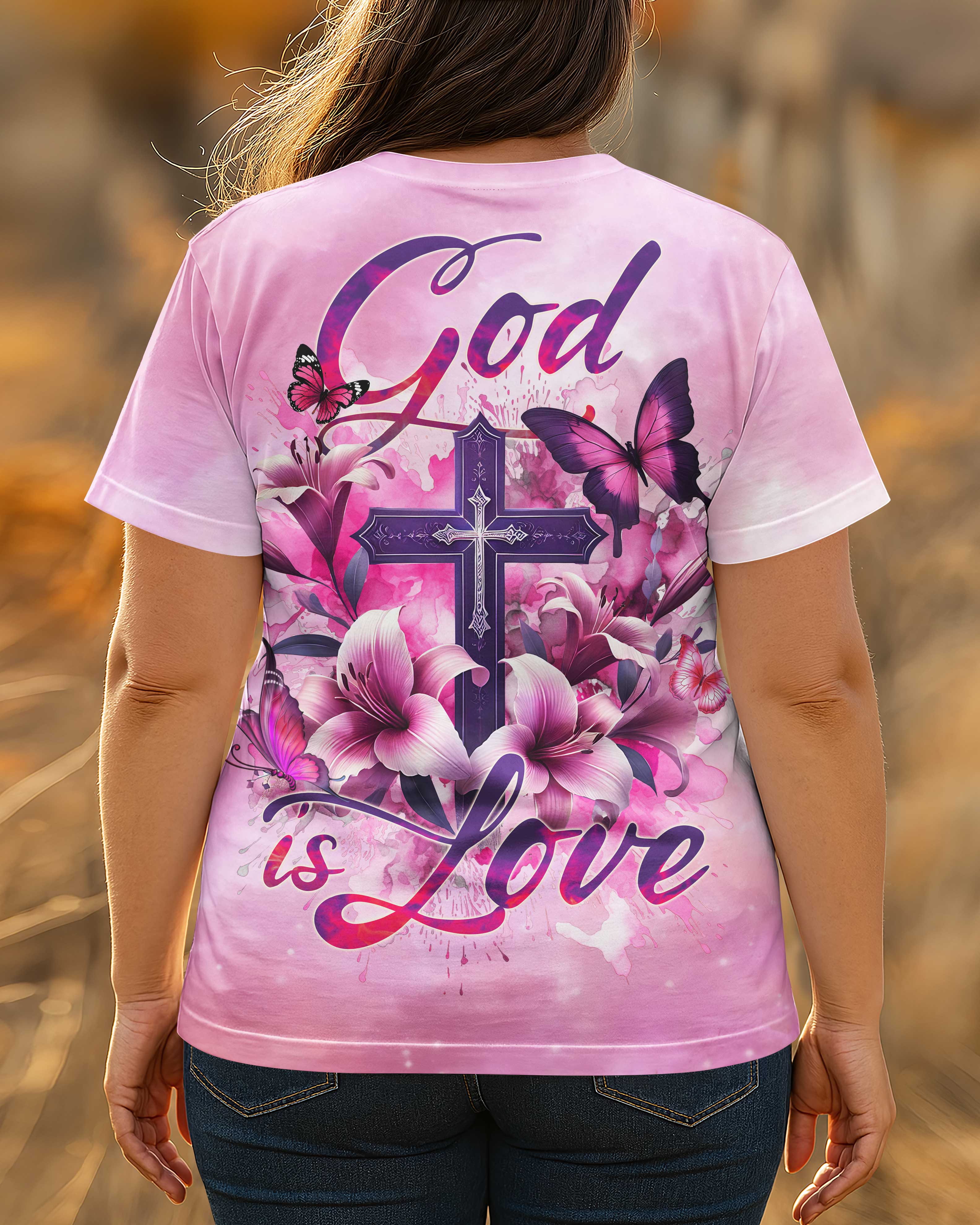 God Is Love All Over Print T-Shirt