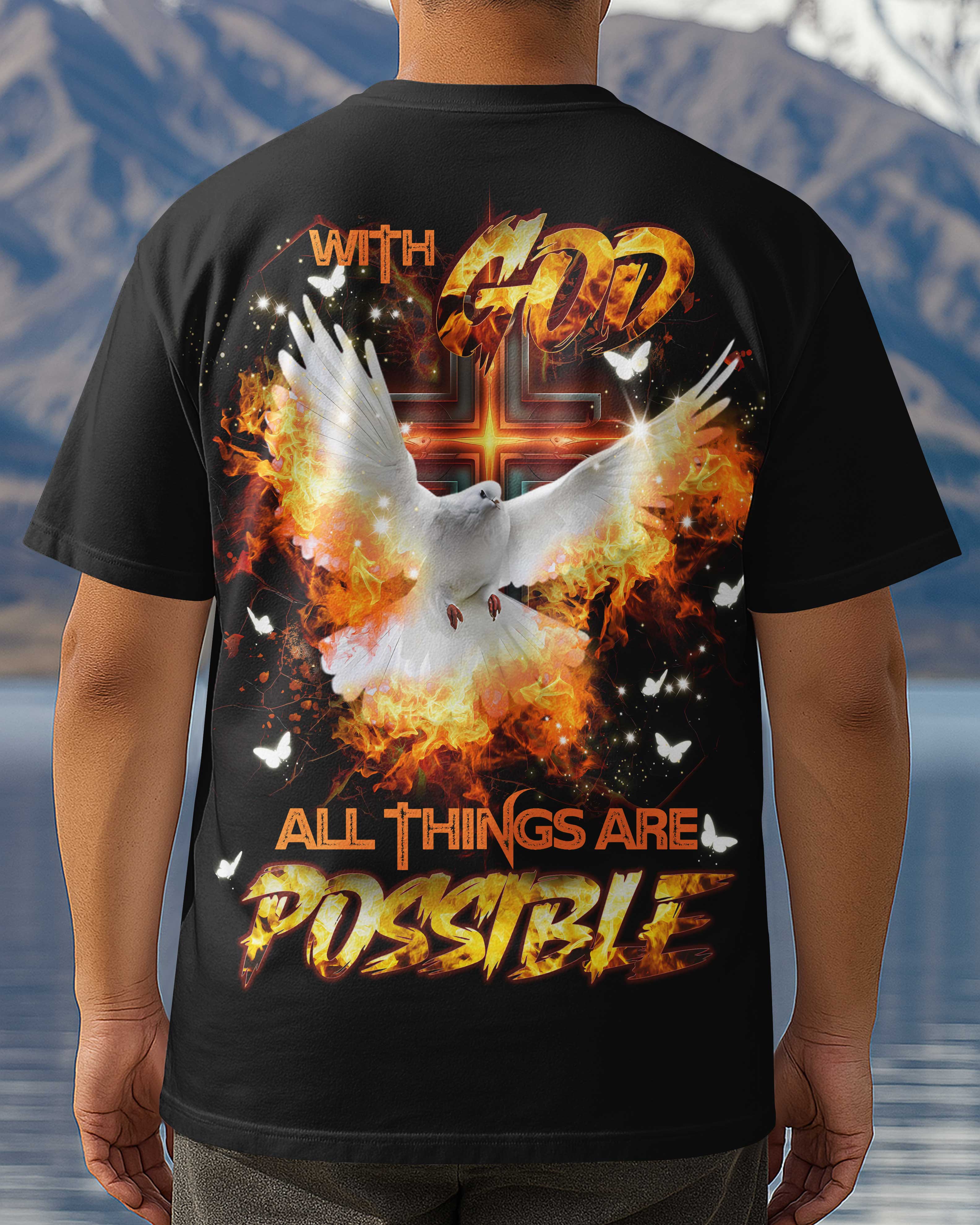 With God All Things Are Possible All Over Print T-shirt