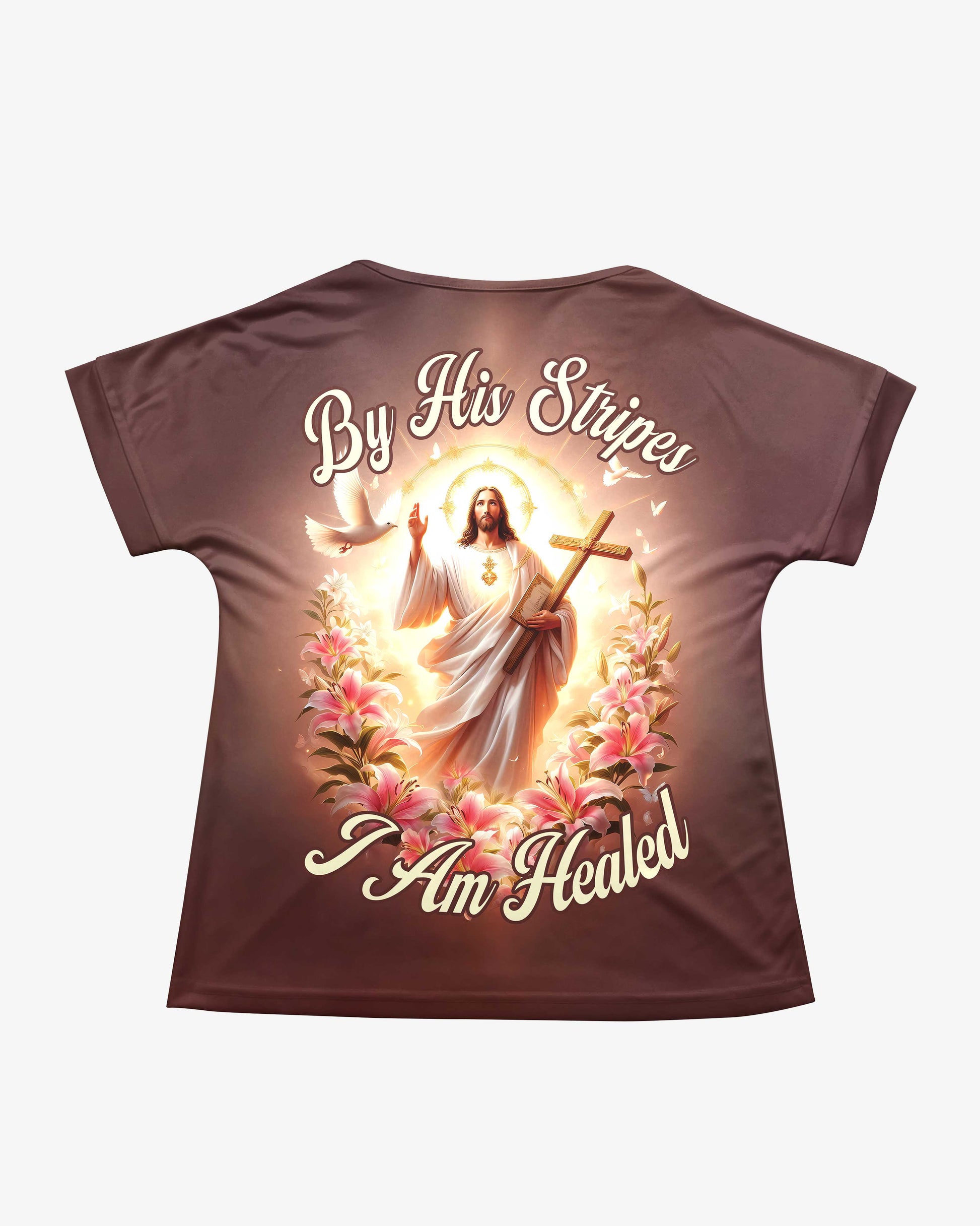 By His Stripes I Am Healed All Over Print V-neck Dolman Sleeves Shirt