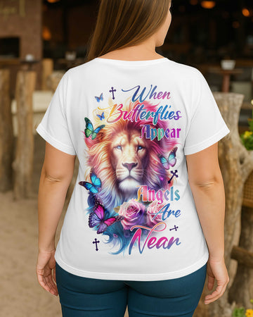 When Butterflies Appear V-neck Dolman Sleeves Shirt