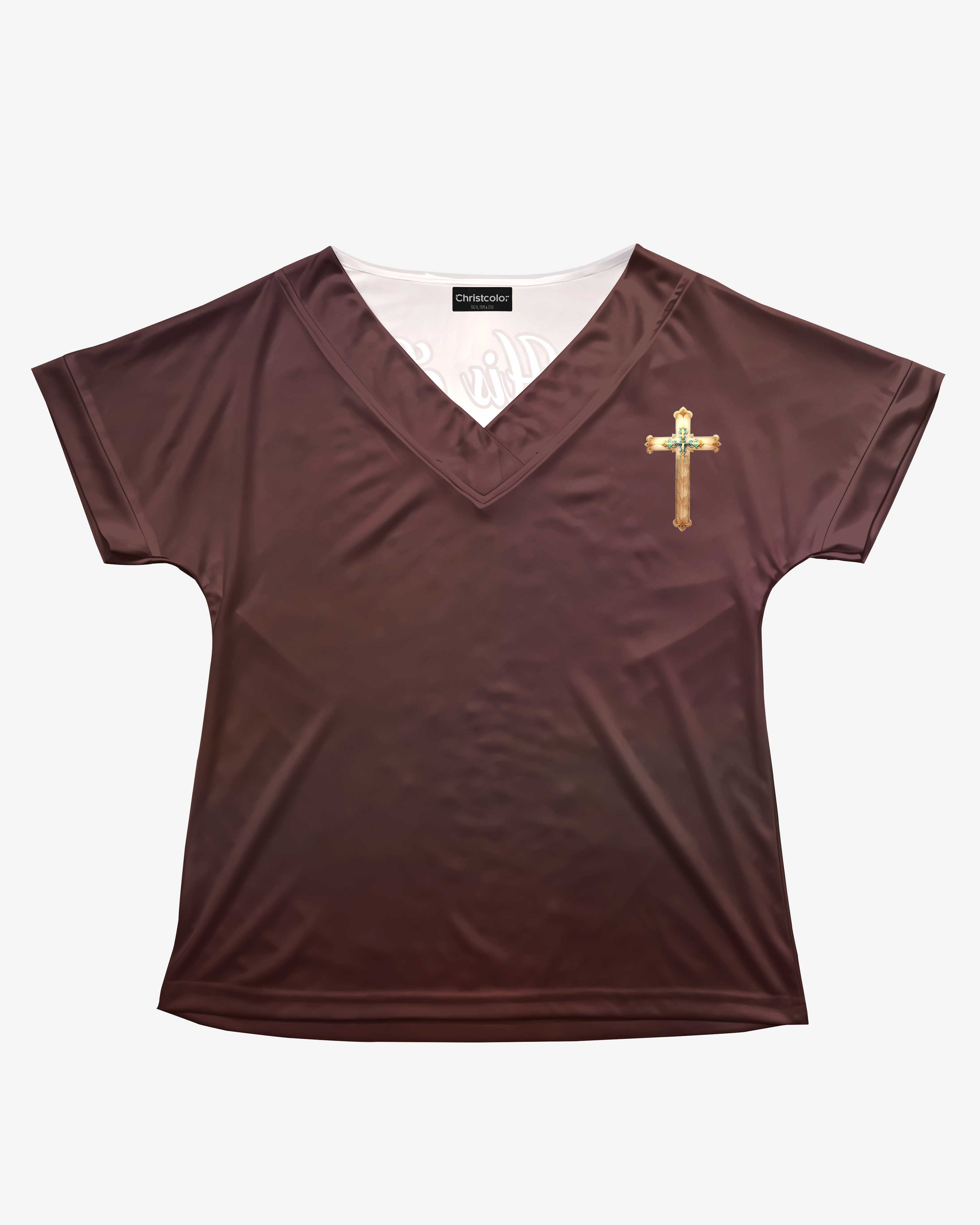 By His Stripes I Am Healed All Over Print V-neck Dolman Sleeves Shirt