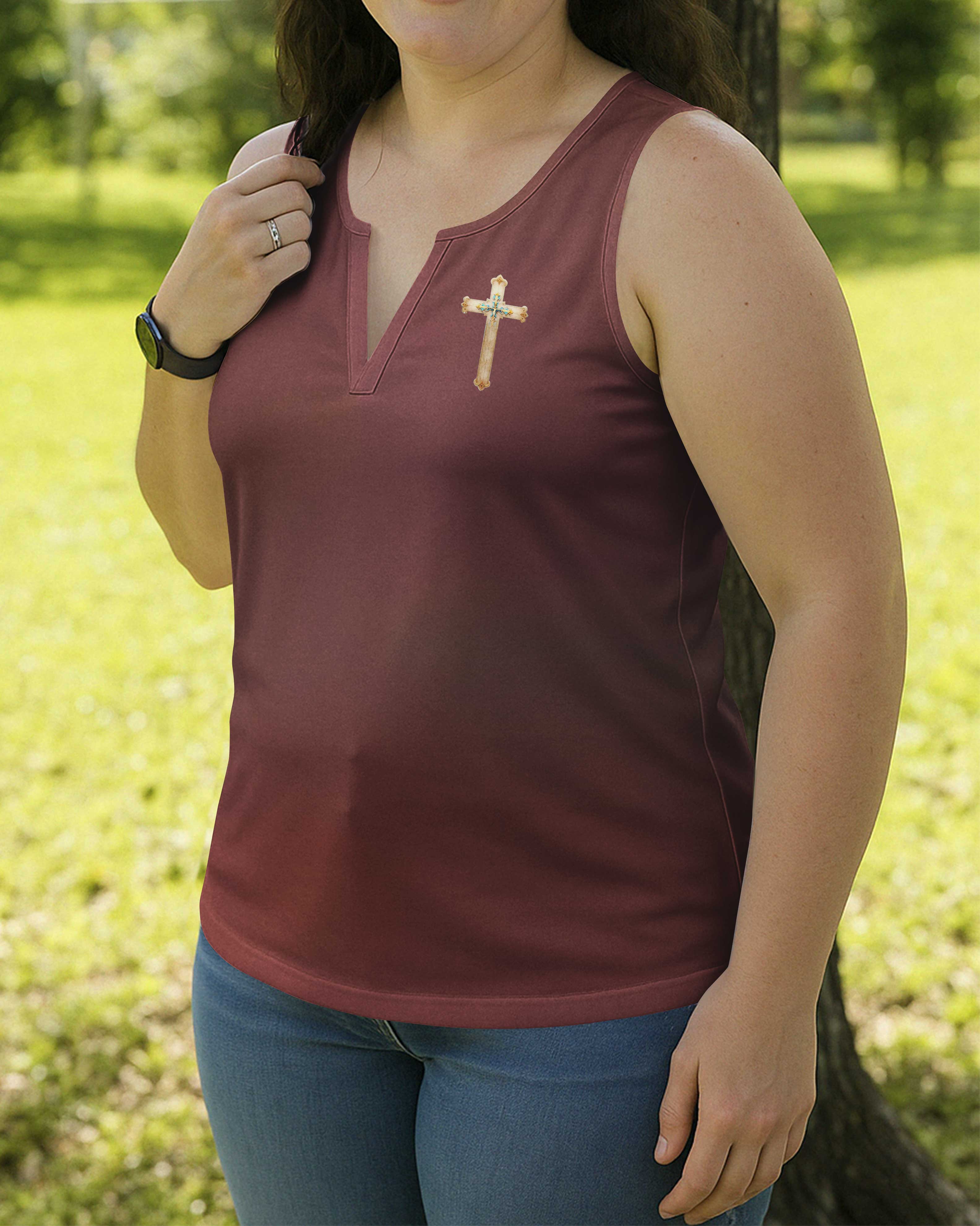 By His Stripes I Am Healed V-neck Tank Top