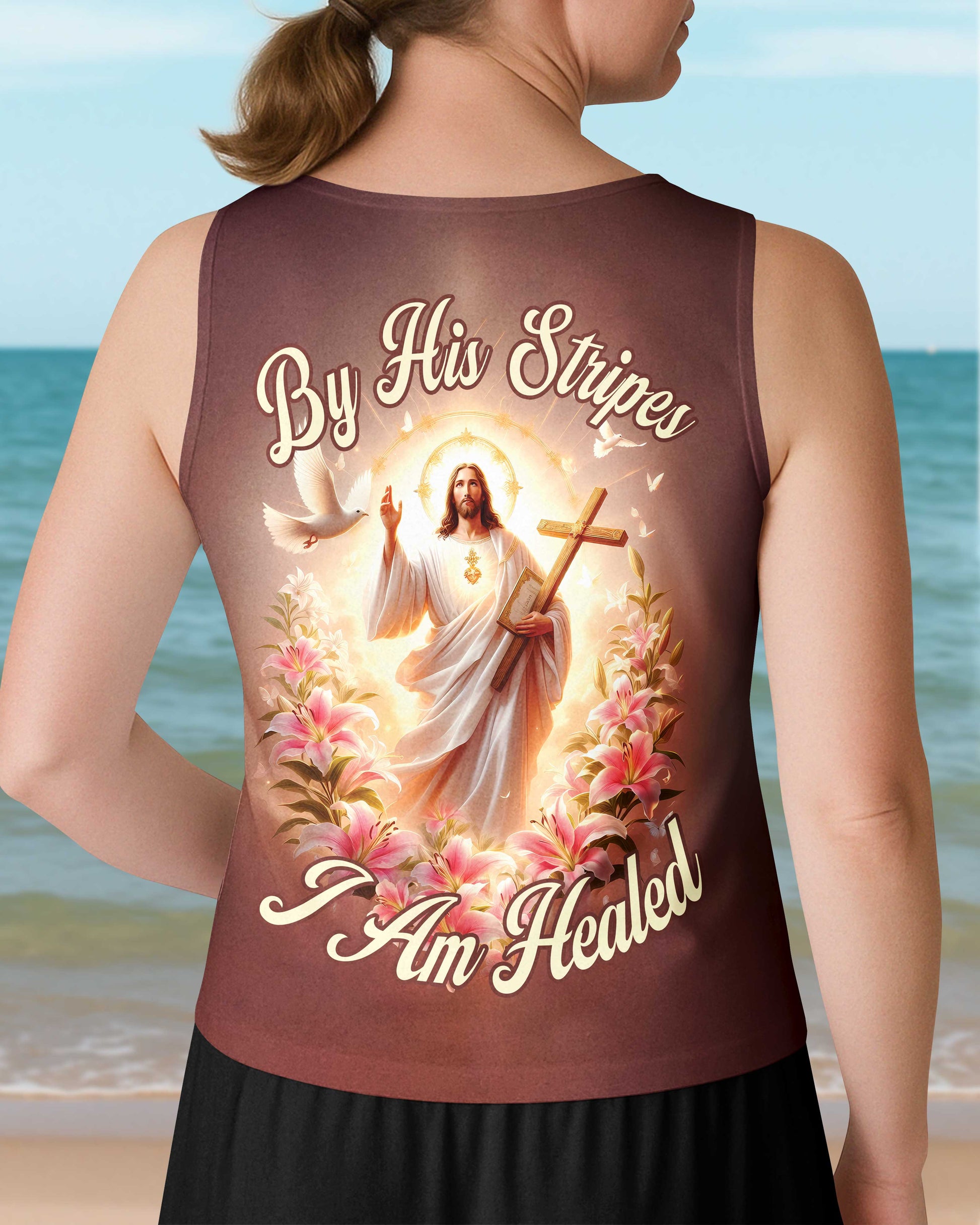 By His Stripes I Am Healed V-neck Tank Top
