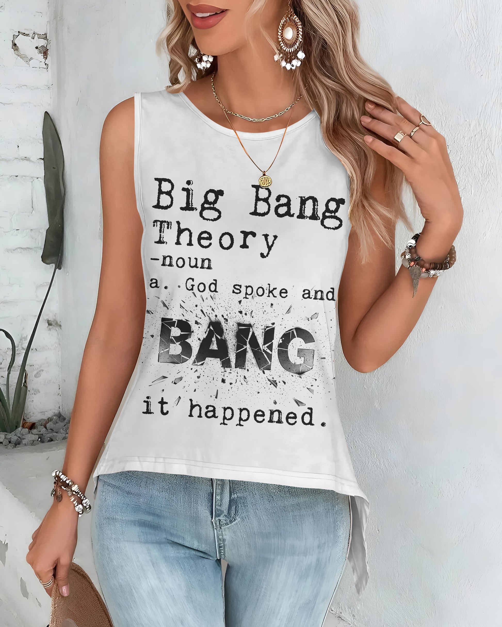 Big Bang Theory Cut Out Wrap Back Tank Top
