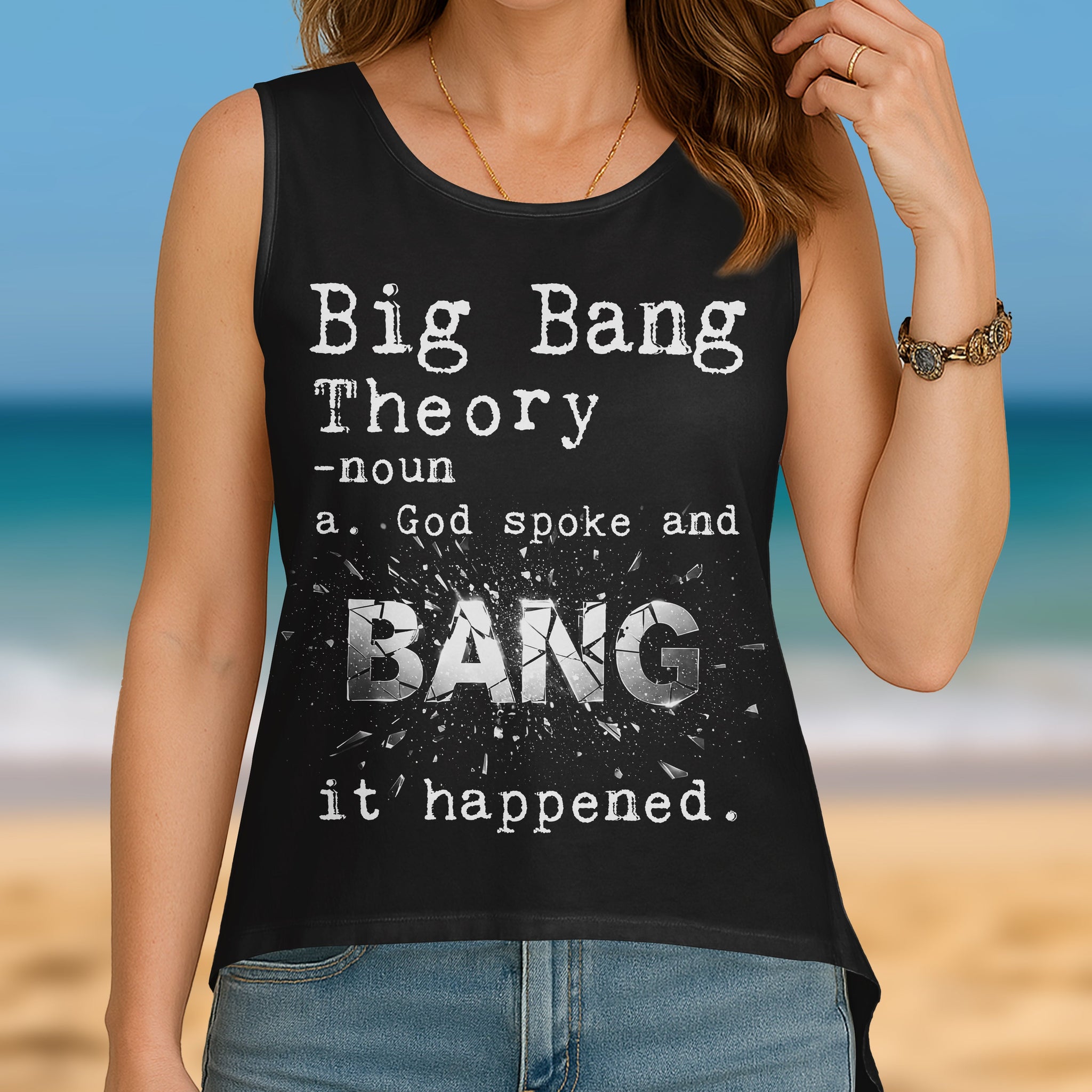 Big Bang Theory Cut Out Wrap Back Tank Top
