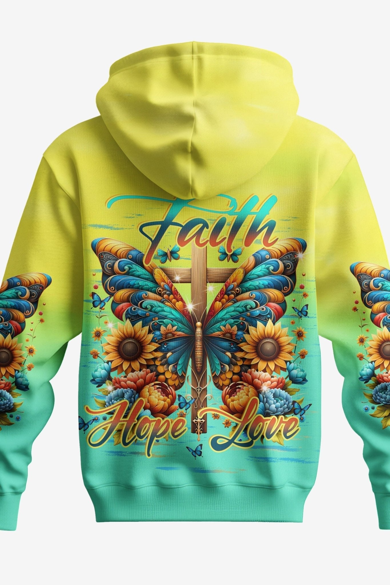 Faith Hope Love All Over Print Zip Hoodie