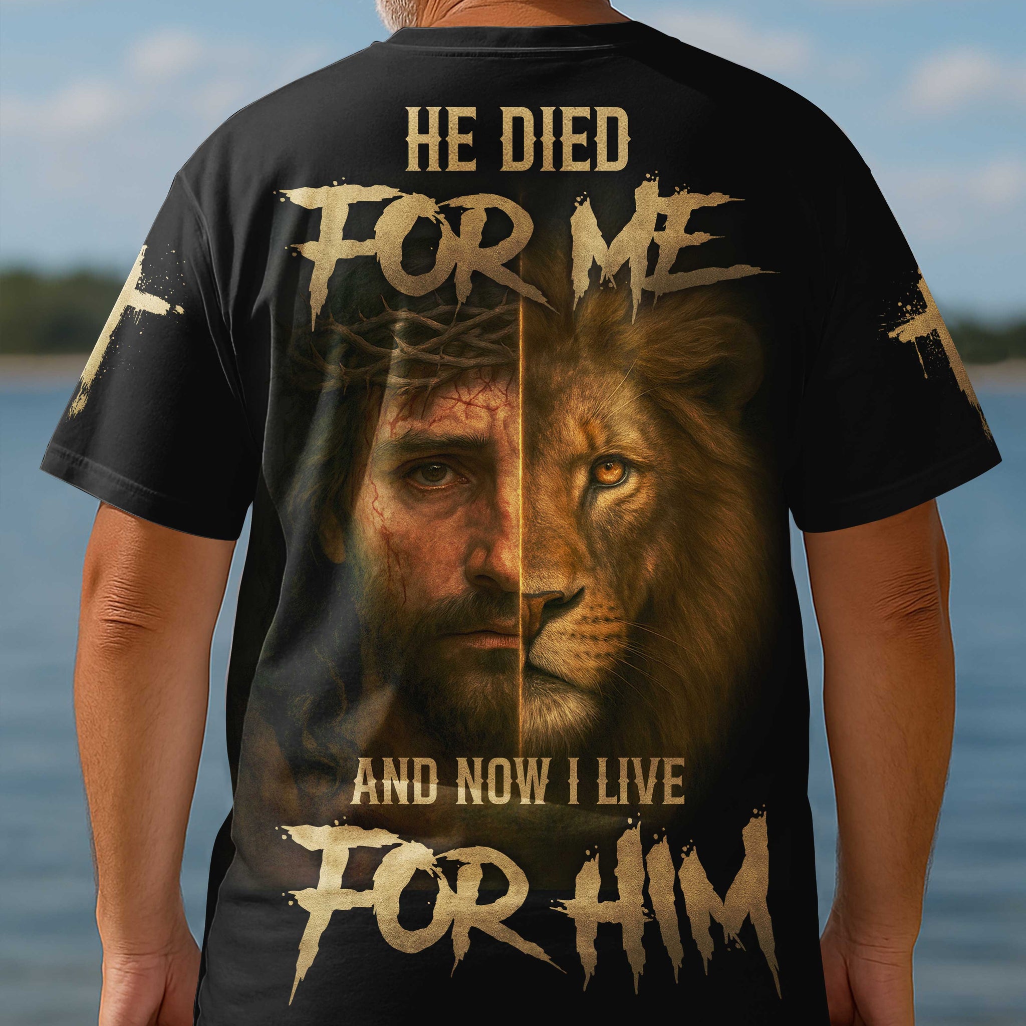 He Died For Me And Now I Live For Him All Over Print T-Shirt