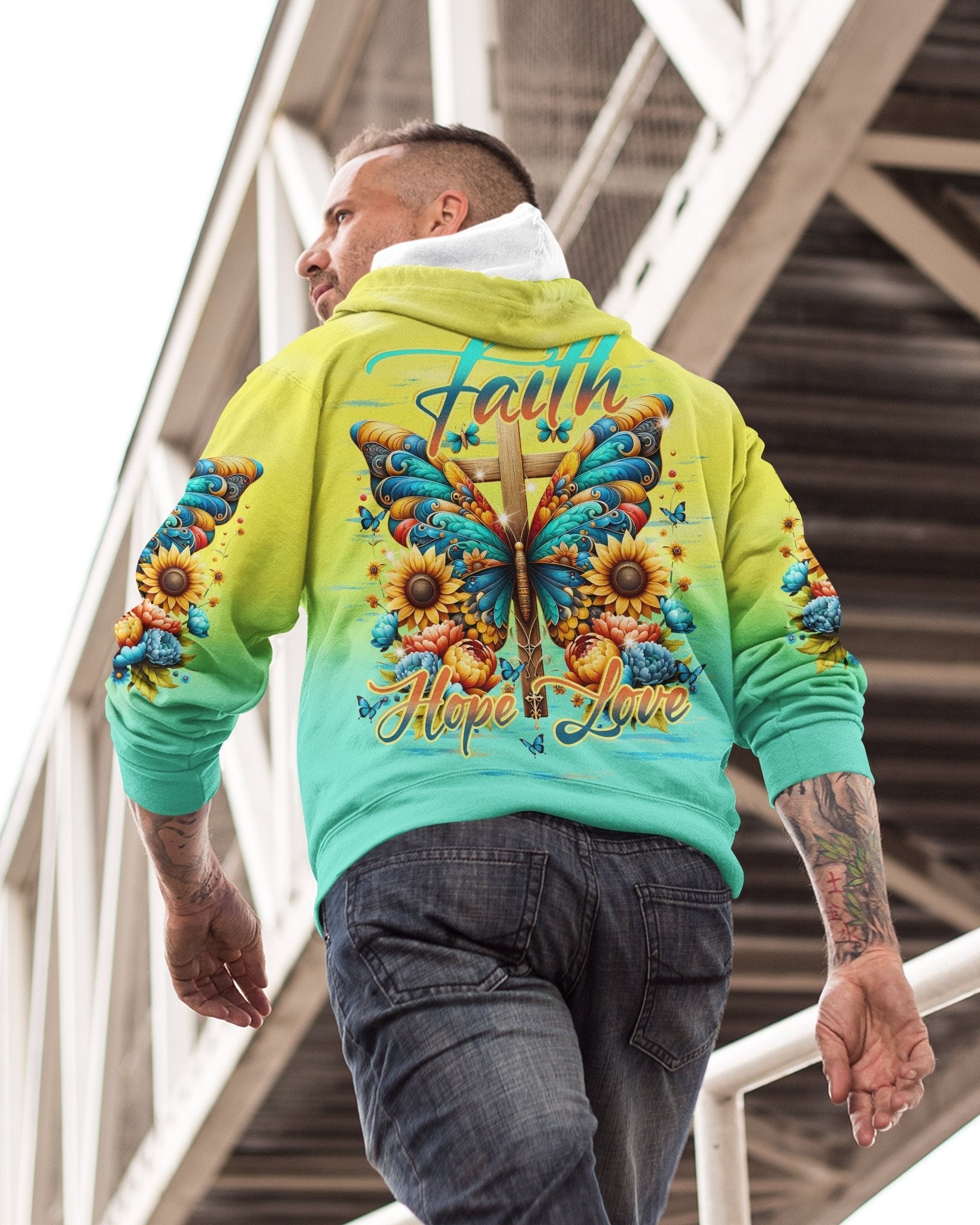 Faith Hope Love All Over Print Hoodie