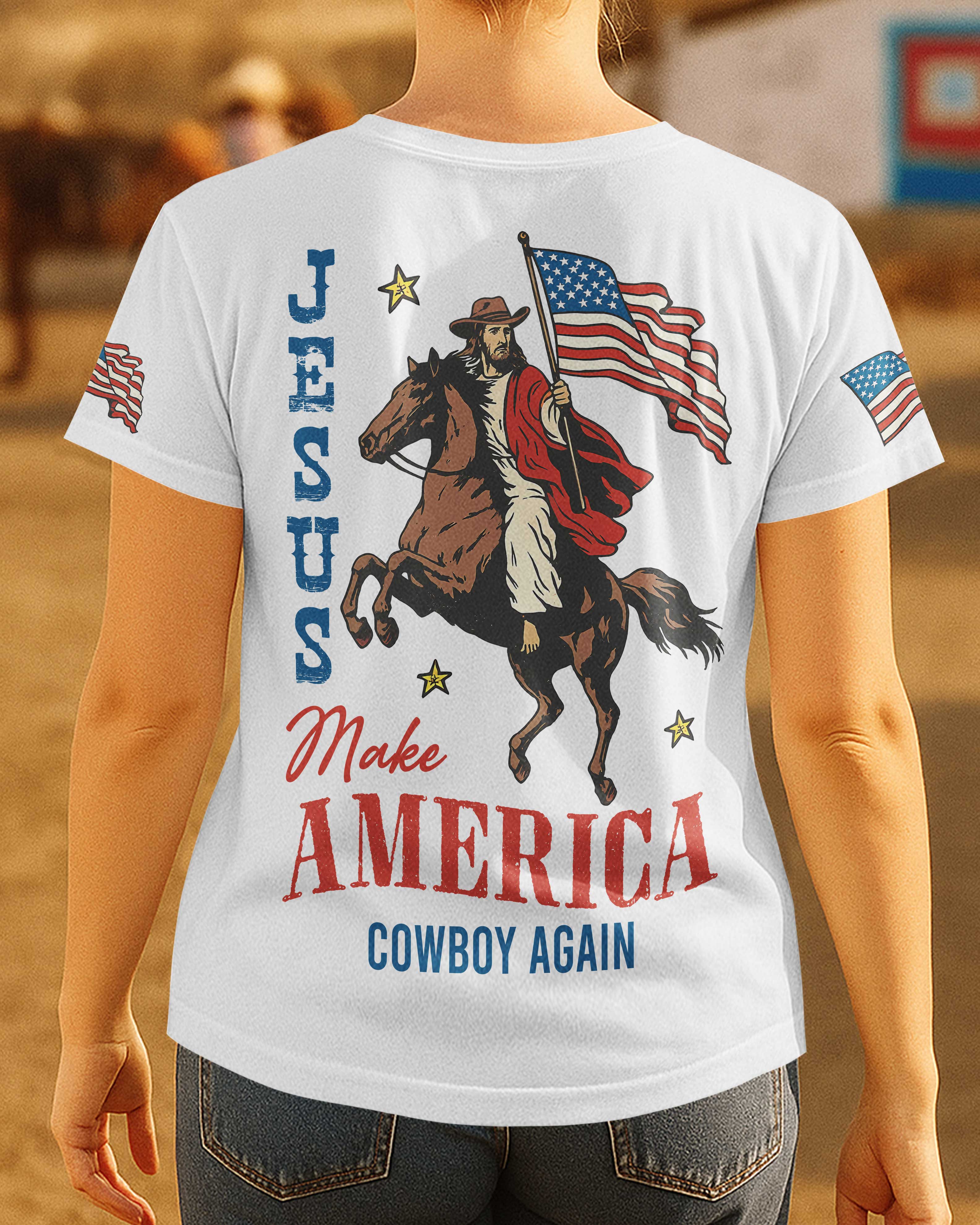 Jesus Make America Cowboy Again T-Shirt