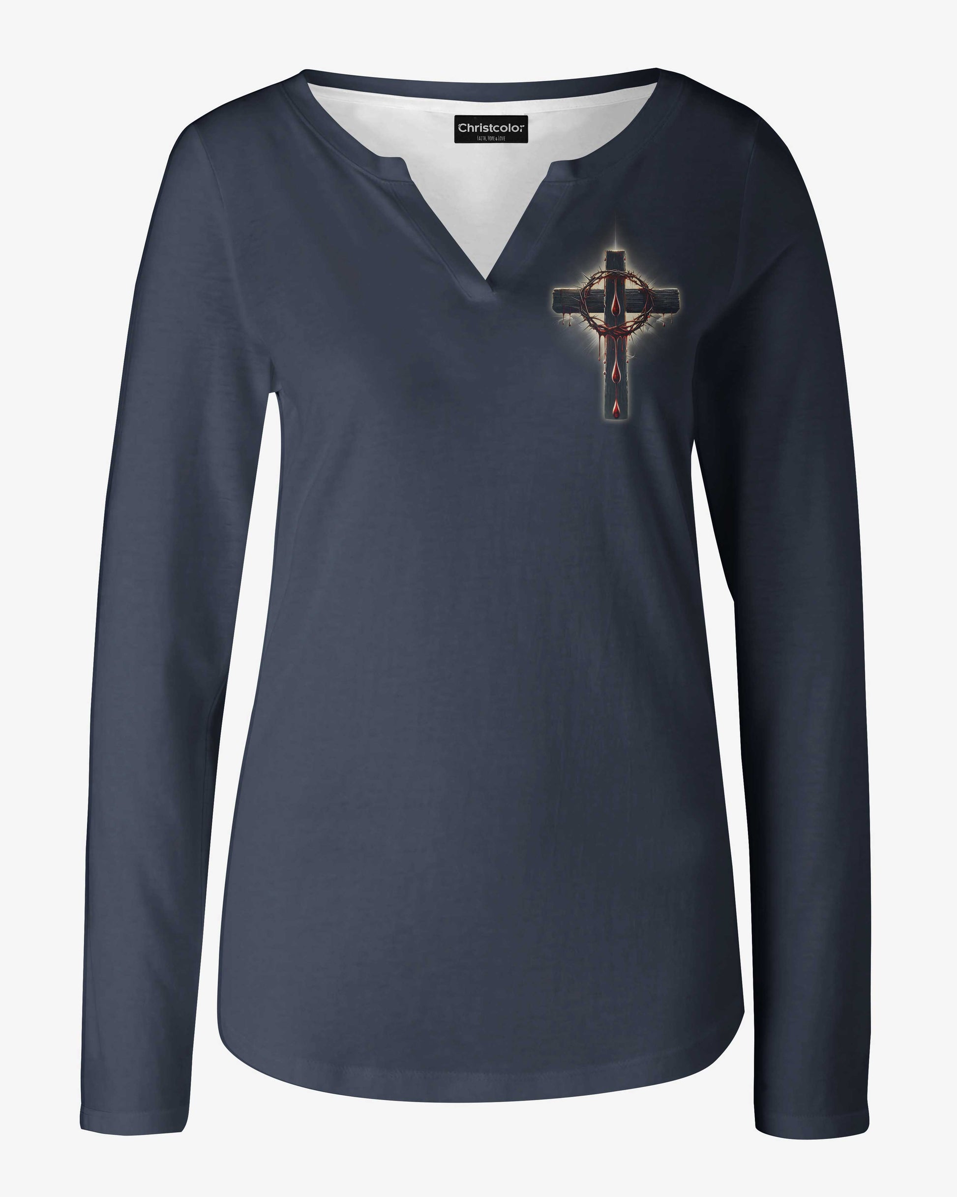 Your Sins Were Paid In Full All Over Print V-neck Long Sleeves Shirt