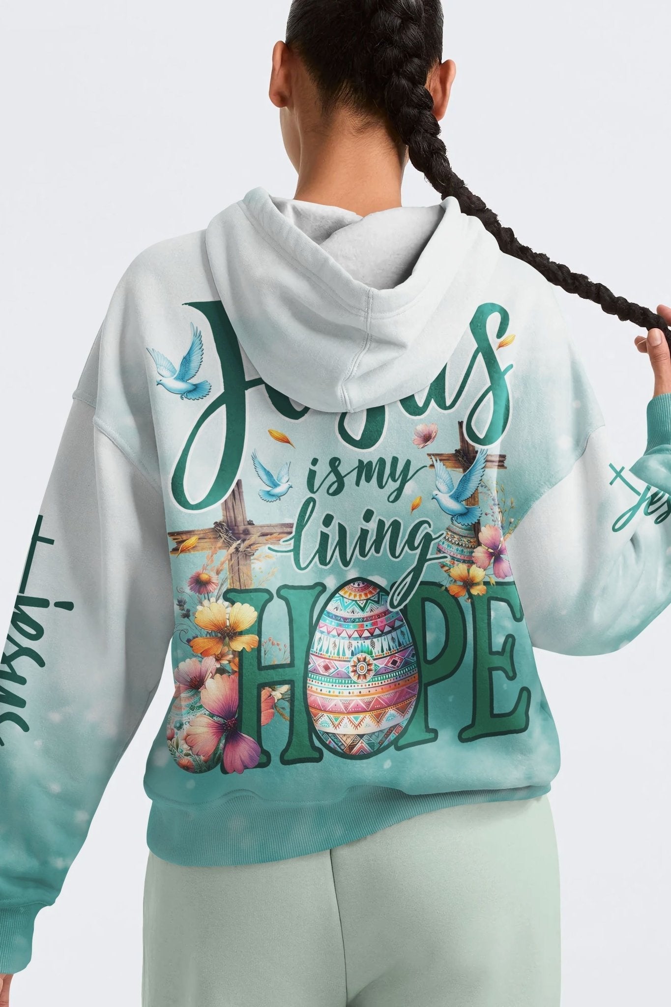 Jesus Is My Living Hope All Over Print Hoodie