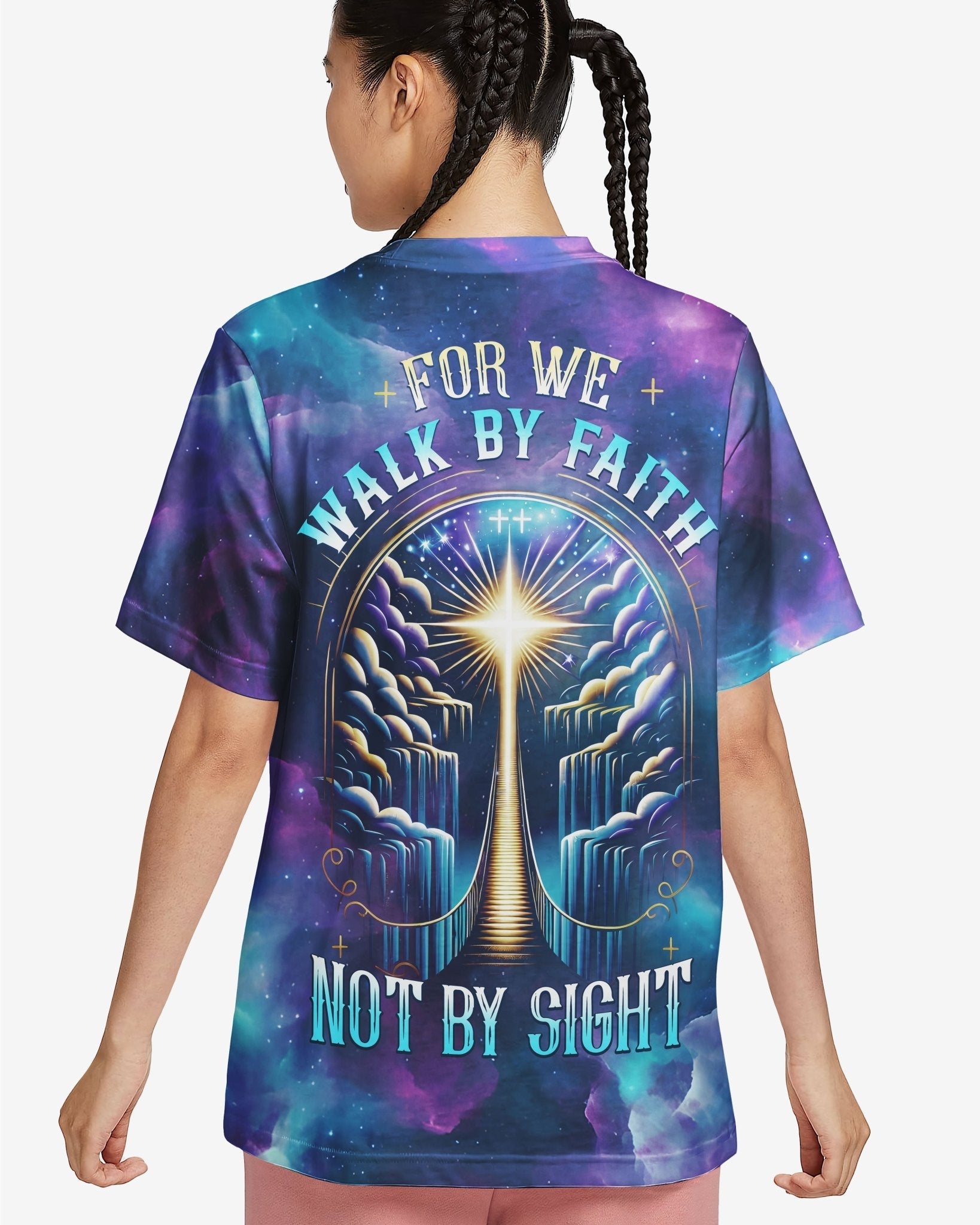 For We Walk By Faith Not By Sight All Over Print T-shirt