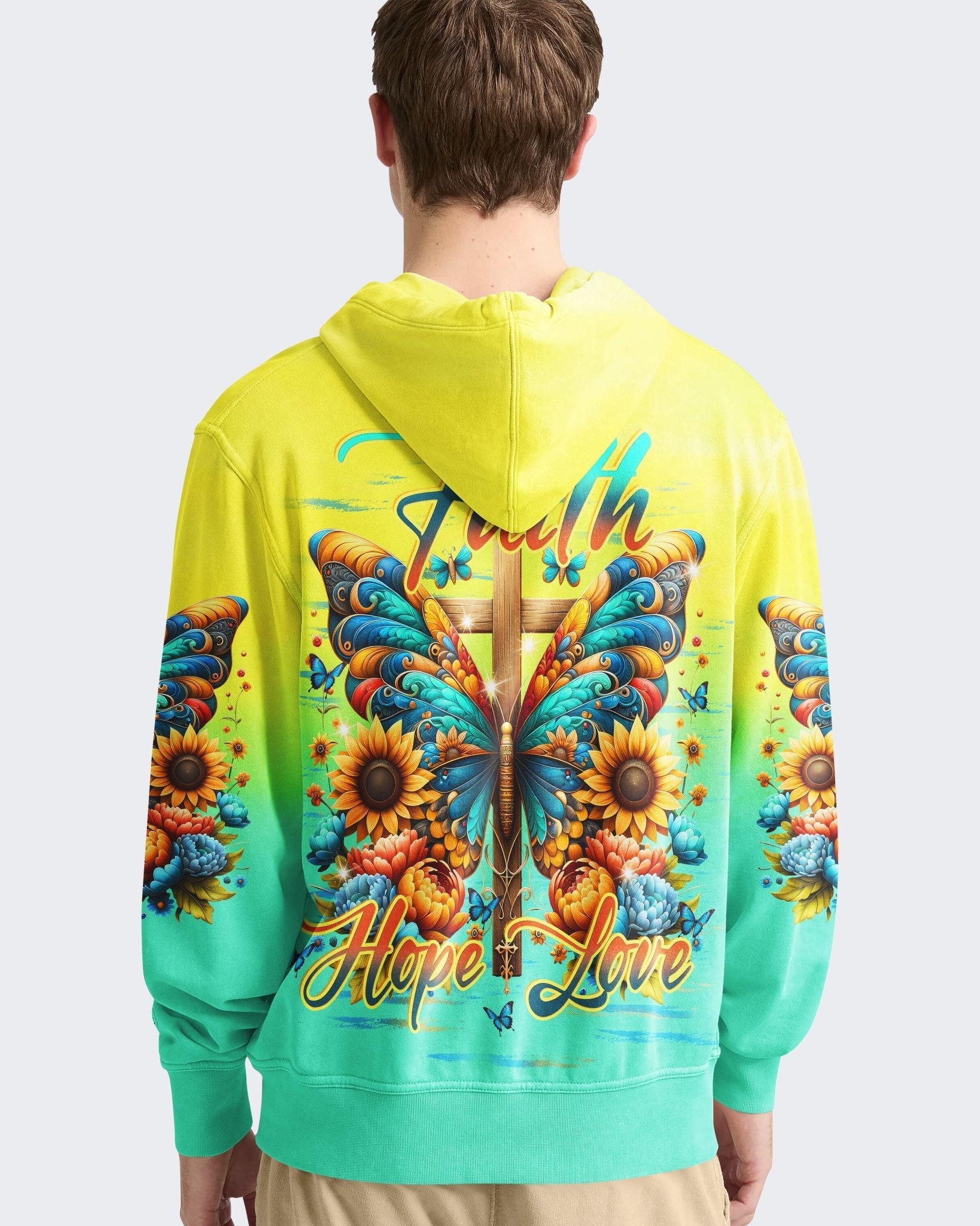 Faith Hope Love All Over Print Hoodie