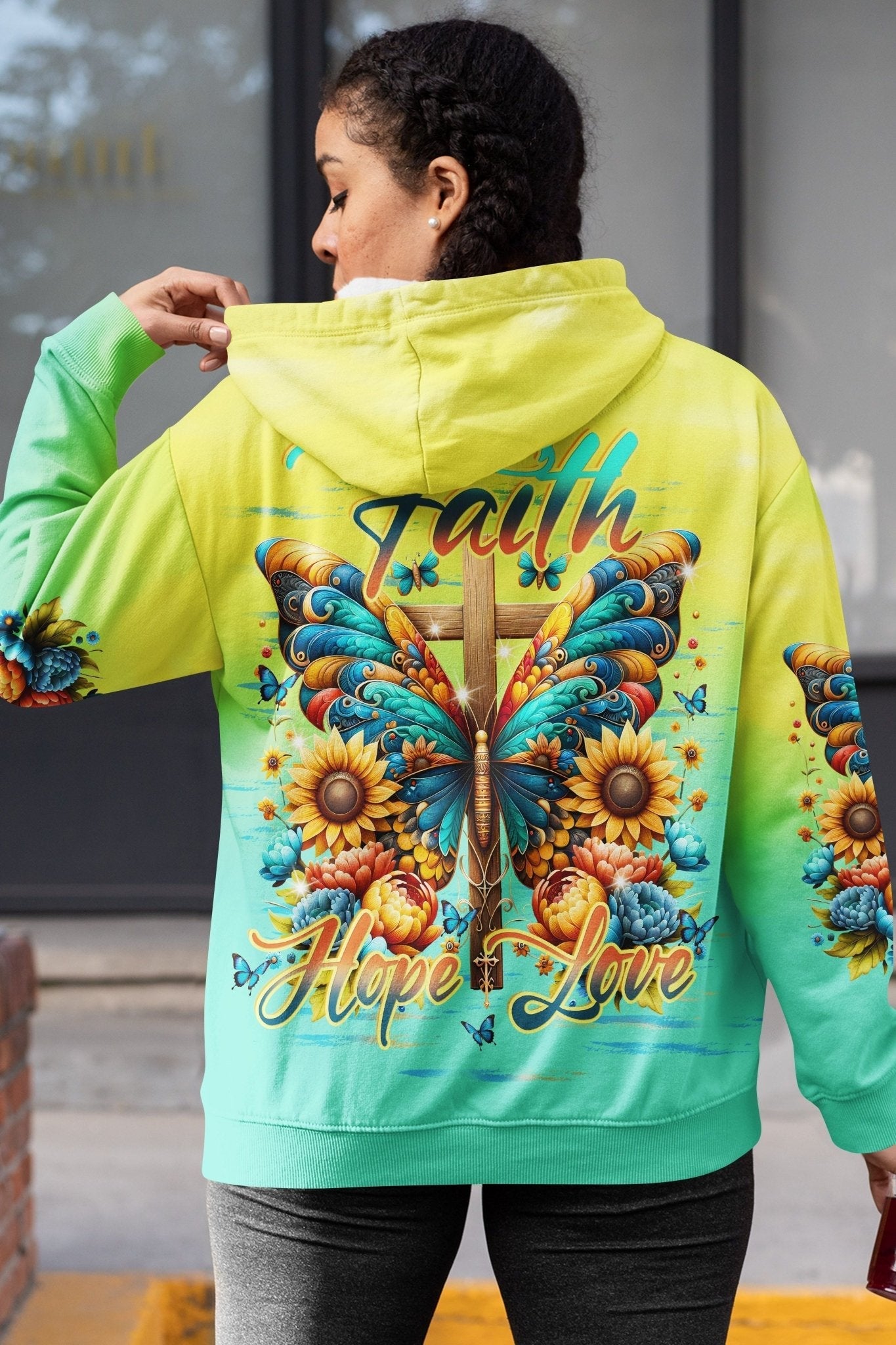 Faith Hope Love All Over Print Zip Hoodie